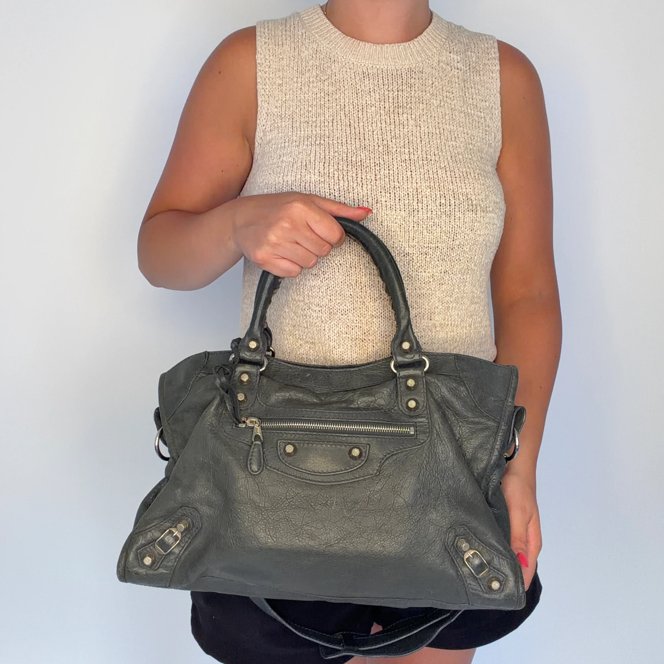 Balenciaga City Classic Bag Grey SHW - Image 2
