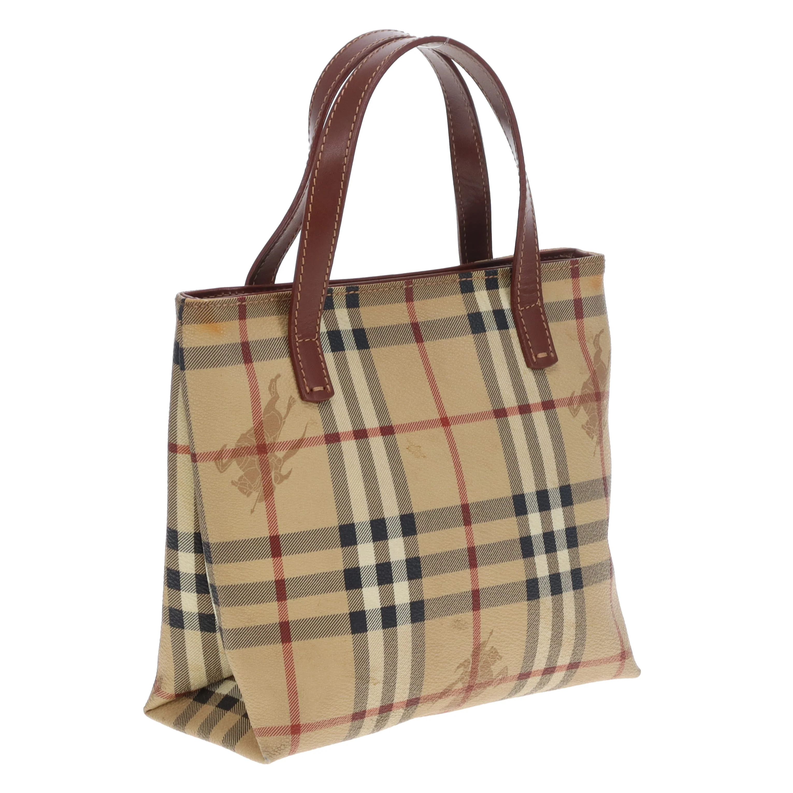 Burberry Tote Mini Haymarket Check and Leather - Image 3