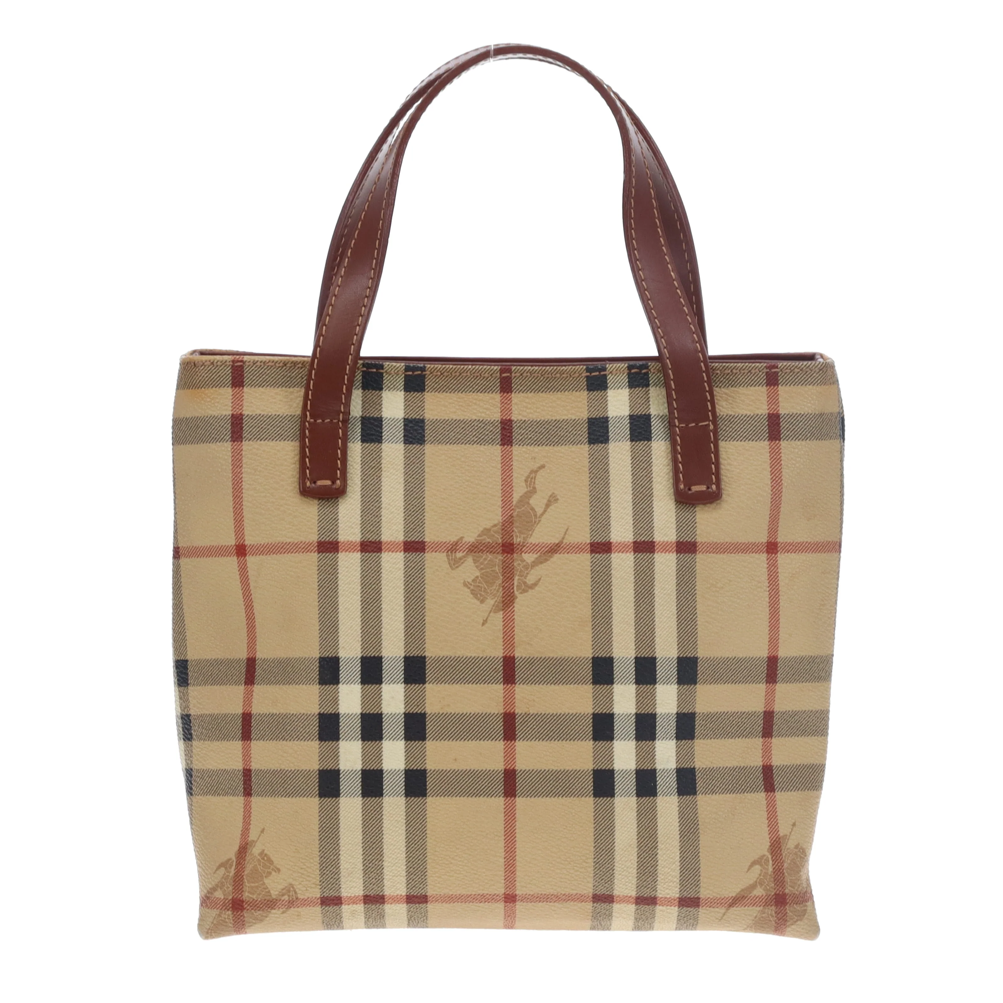 Burberry Tote Mini Haymarket Check and Leather - Image 5