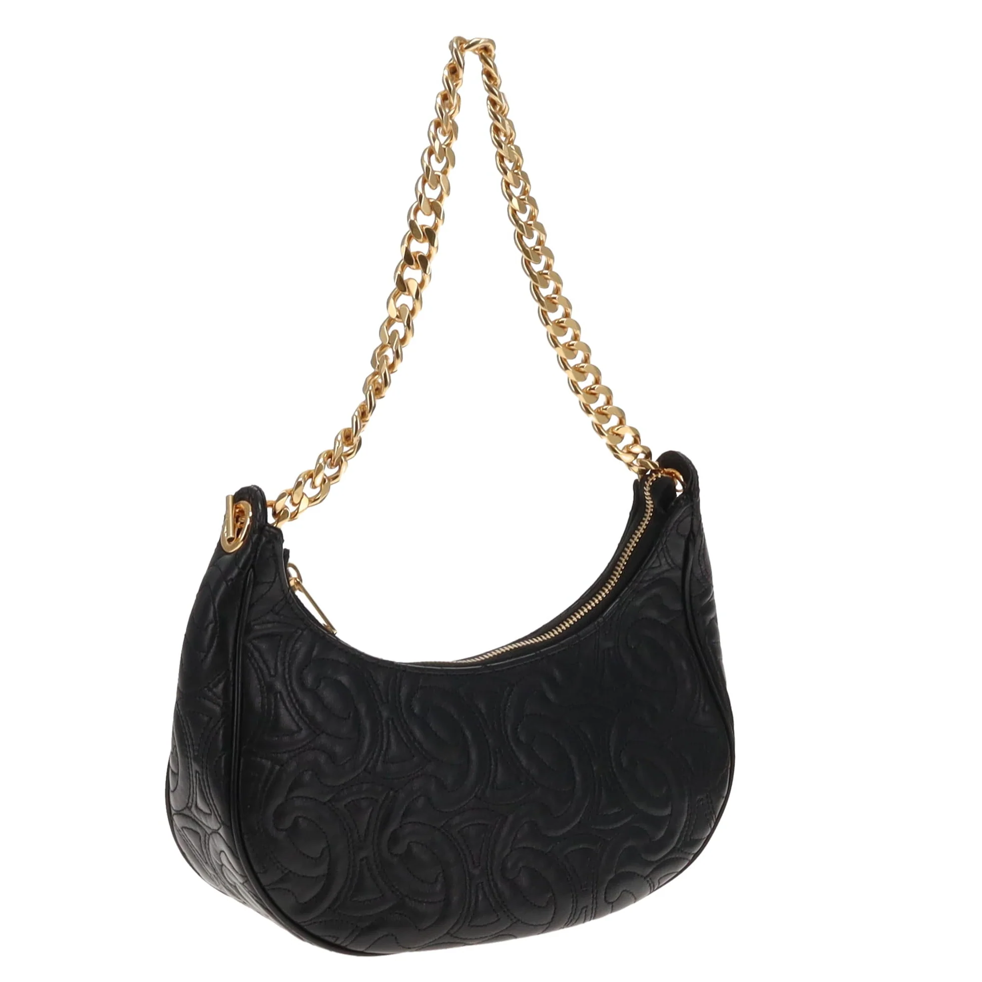 Celine Black Triomphe Quilted Leather Ava Chain Shoulder Bag 2022 - Image 3