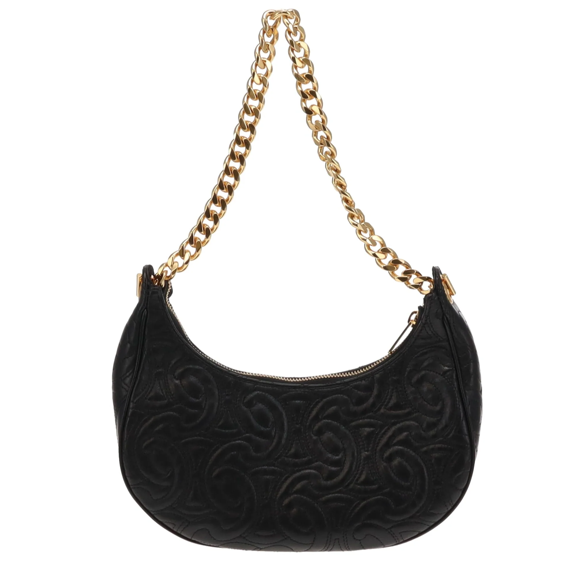 Celine Black Triomphe Quilted Leather Ava Chain Shoulder Bag 2022 - Image 5