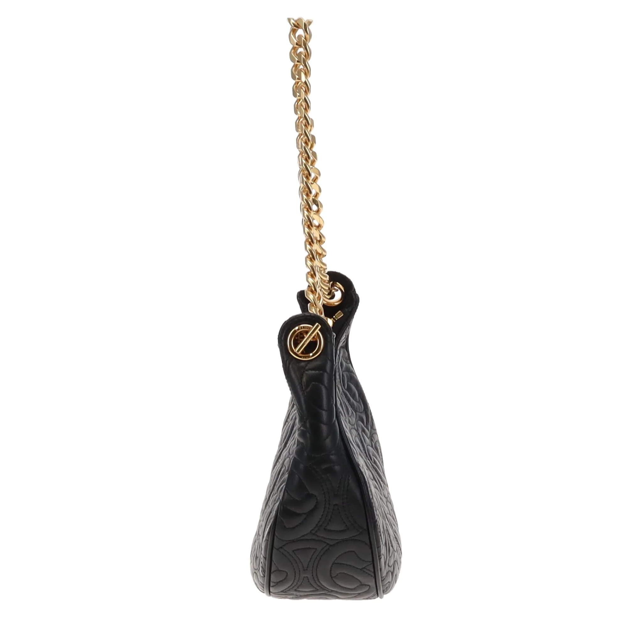 Celine Black Triomphe Quilted Leather Ava Chain Shoulder Bag 2022 - Image 6