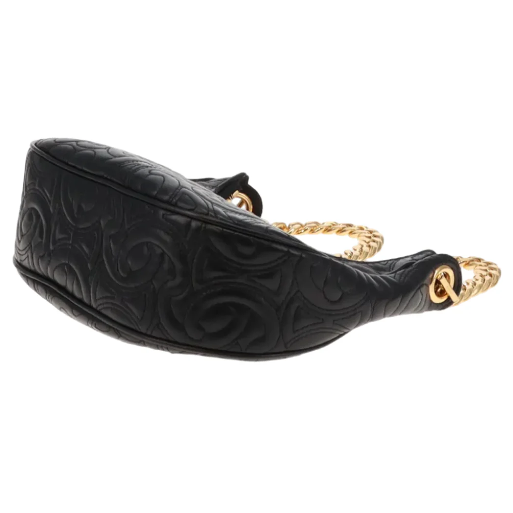 Celine Black Triomphe Quilted Leather Ava Chain Shoulder Bag 2022 - Image 8