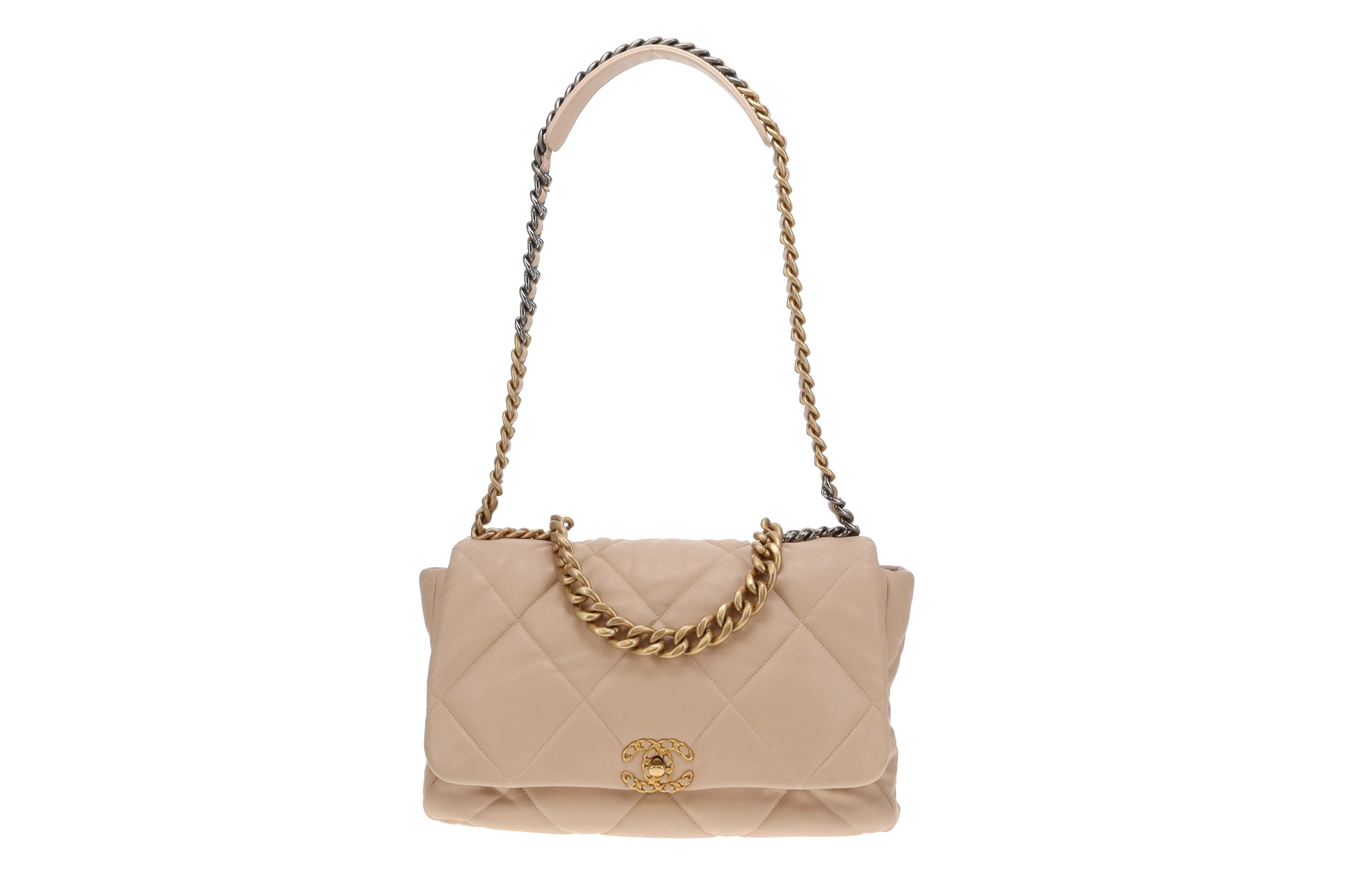 Chanel 19 Bag Maxi Beige Lambskin 2019 - Image 3