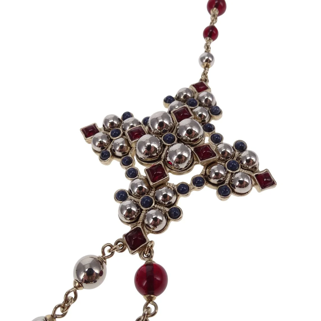 Chanel A16 Gripoix Goldtone Metal Bead And Jewel - Image 4