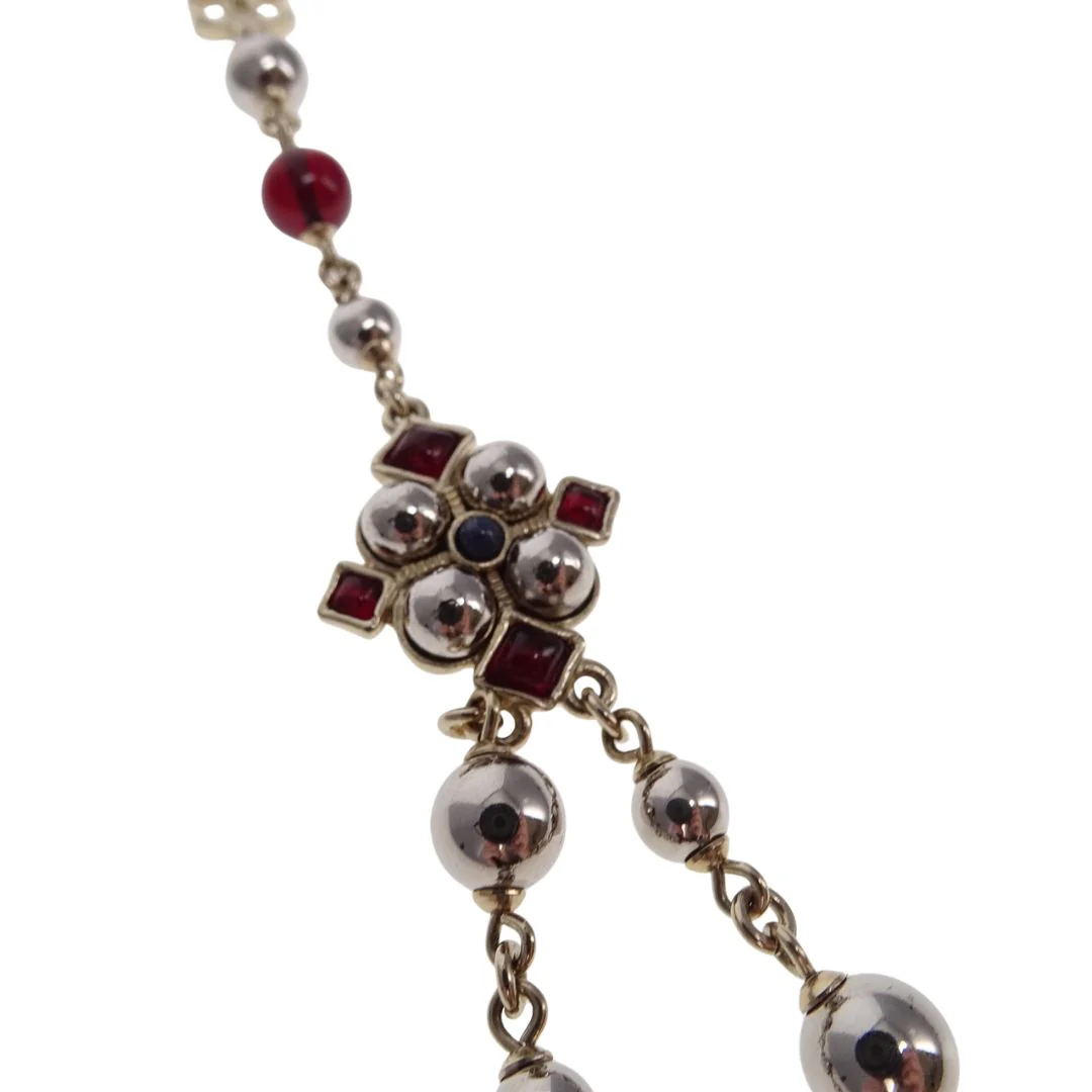Chanel A16 Gripoix Goldtone Metal Bead And Jewel - Image 5