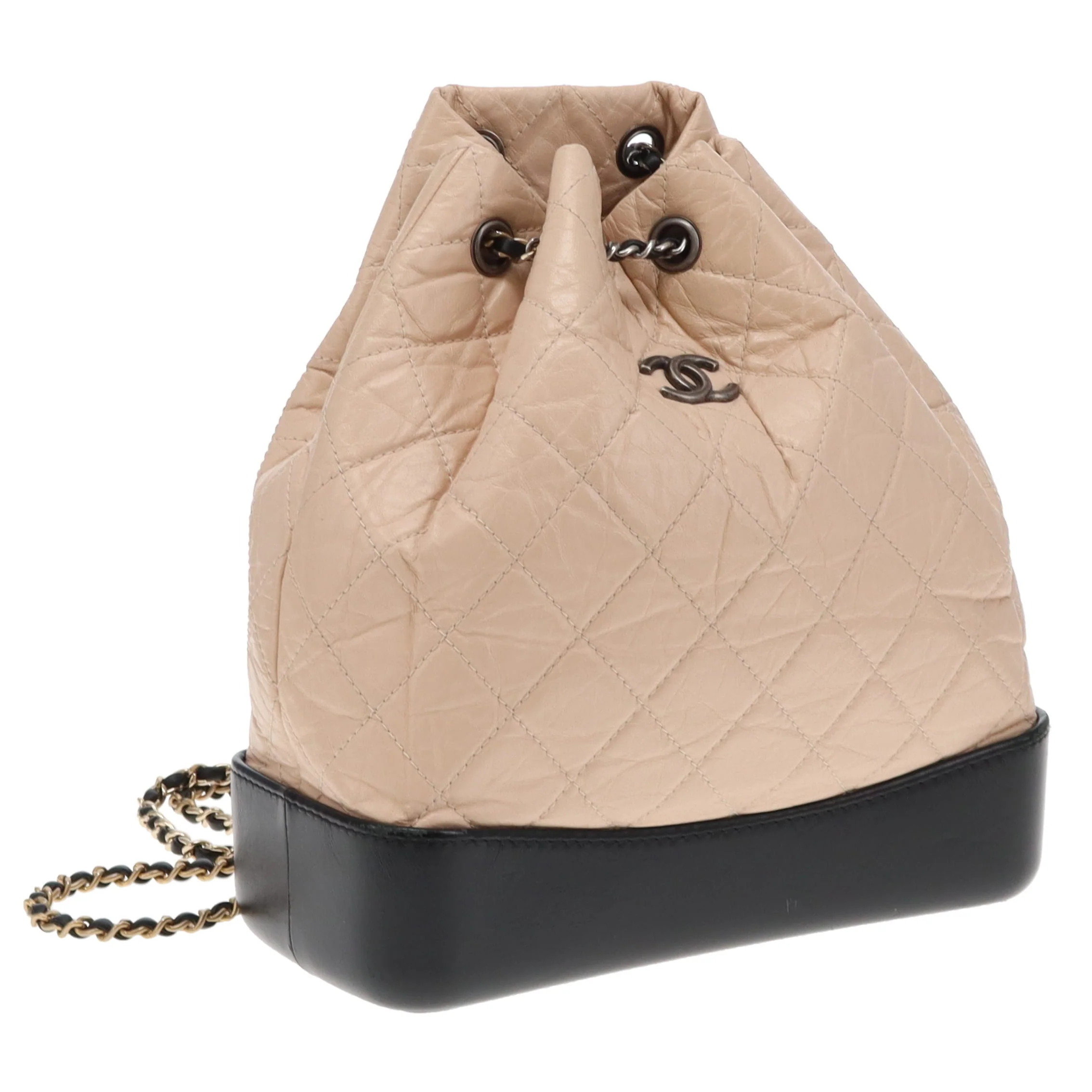 Chanel Gabrielle Backpack Beige Aged Calfskin and Black Leather 2018 - Image 4
