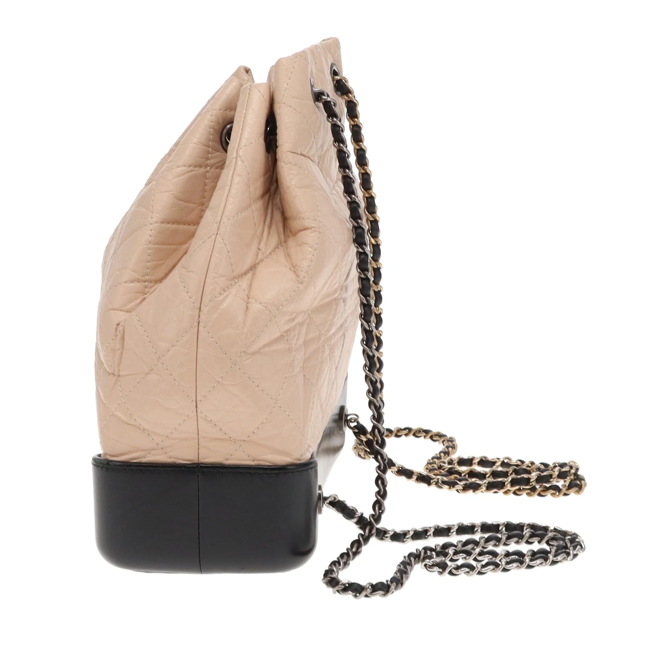 Chanel Gabrielle Backpack Beige Aged Calfskin and Black Leather 2018 - Image 7