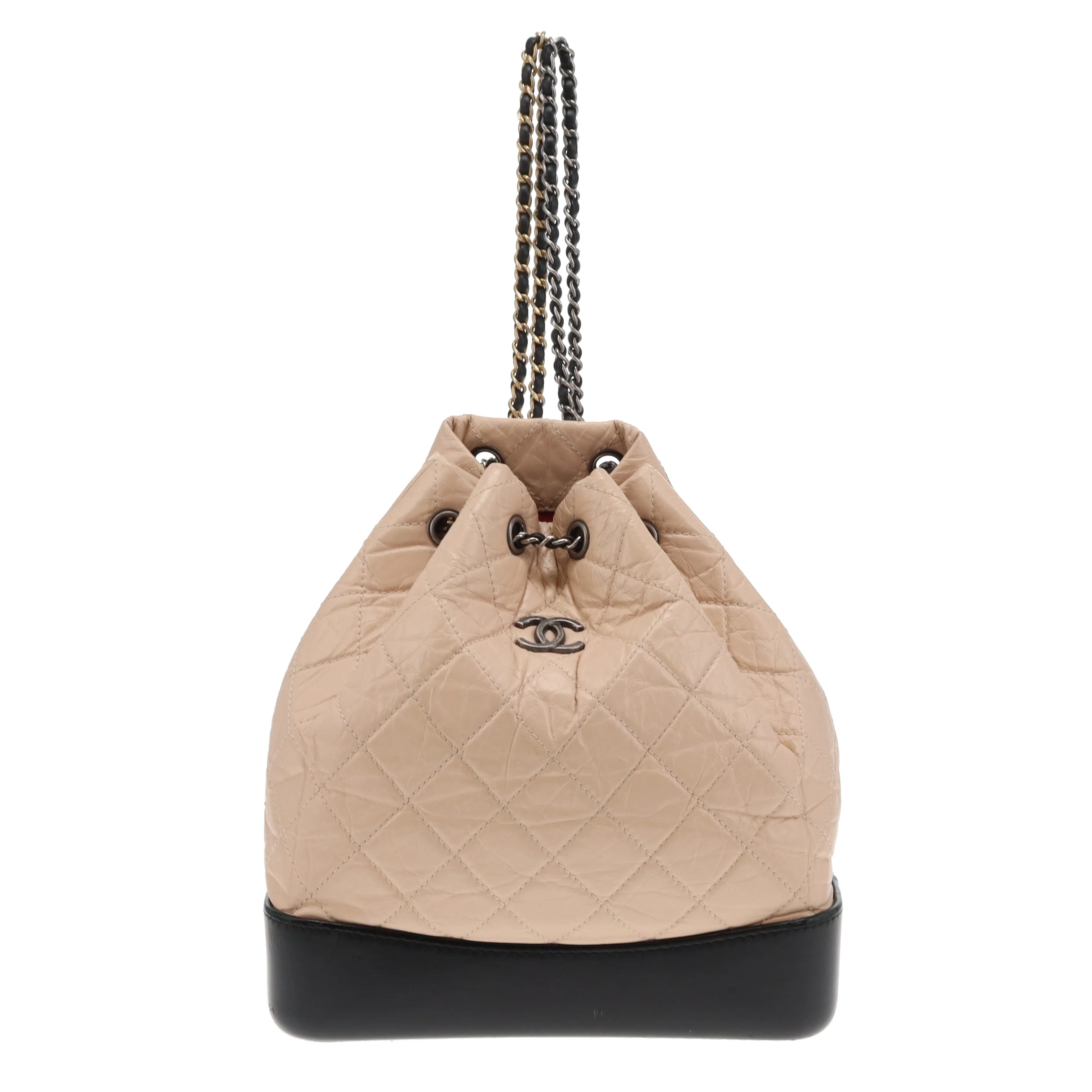 Chanel Gabrielle Backpack Beige Aged Calfskin and Black Leather 2018 - Image 8