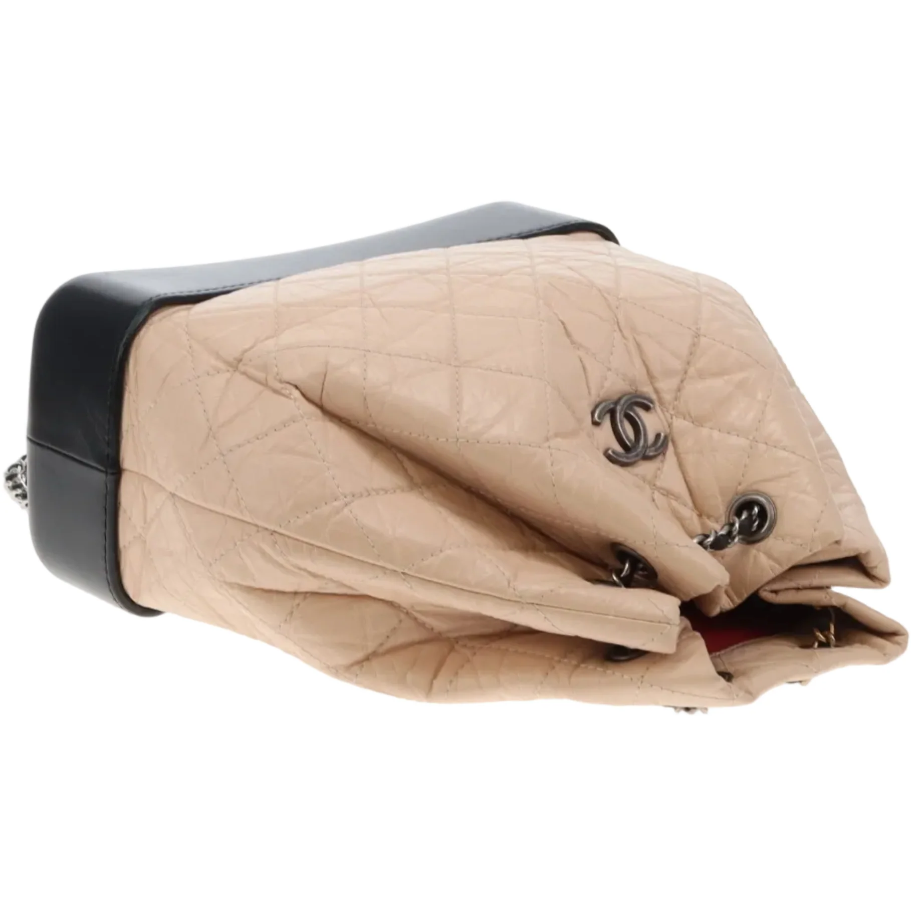 Chanel Gabrielle Backpack Beige Aged Calfskin and Black Leather 2018 - Image 9