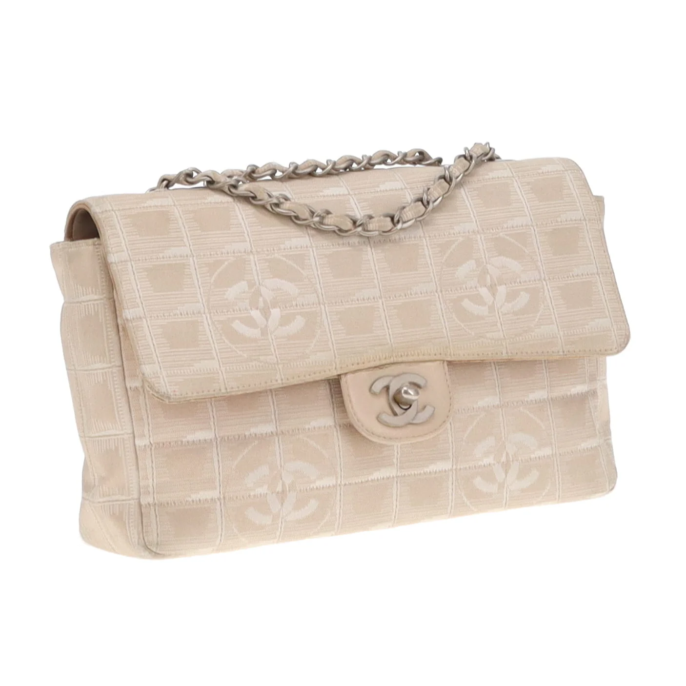 Chanel Beige Travel Ligne Single Flap Shoulder Bag 2002/03 - Image 5