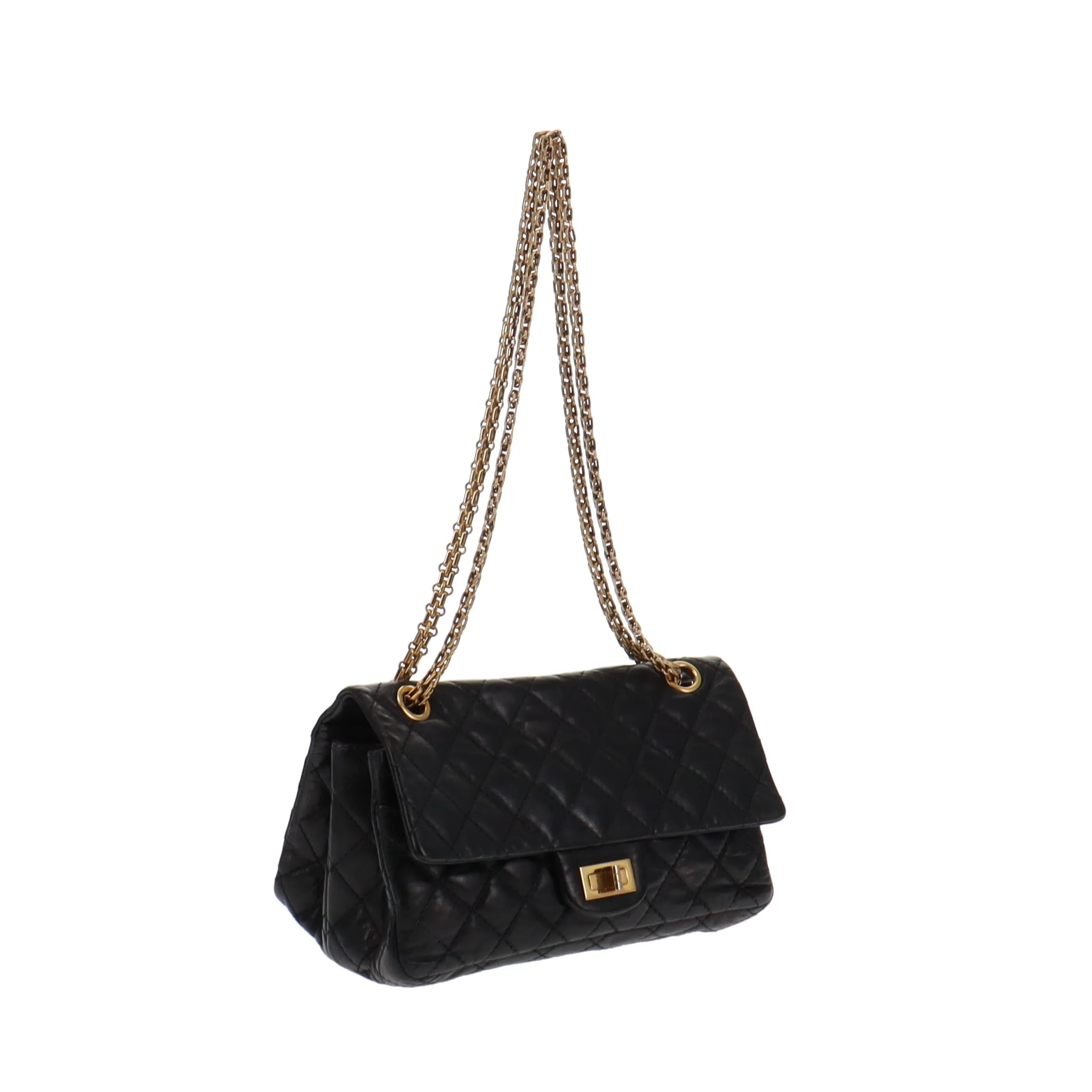 Chanel 2.55 Black Glazed Calfskin Reissue 224 Accordion Flap Bag 2008/09 - Image 3