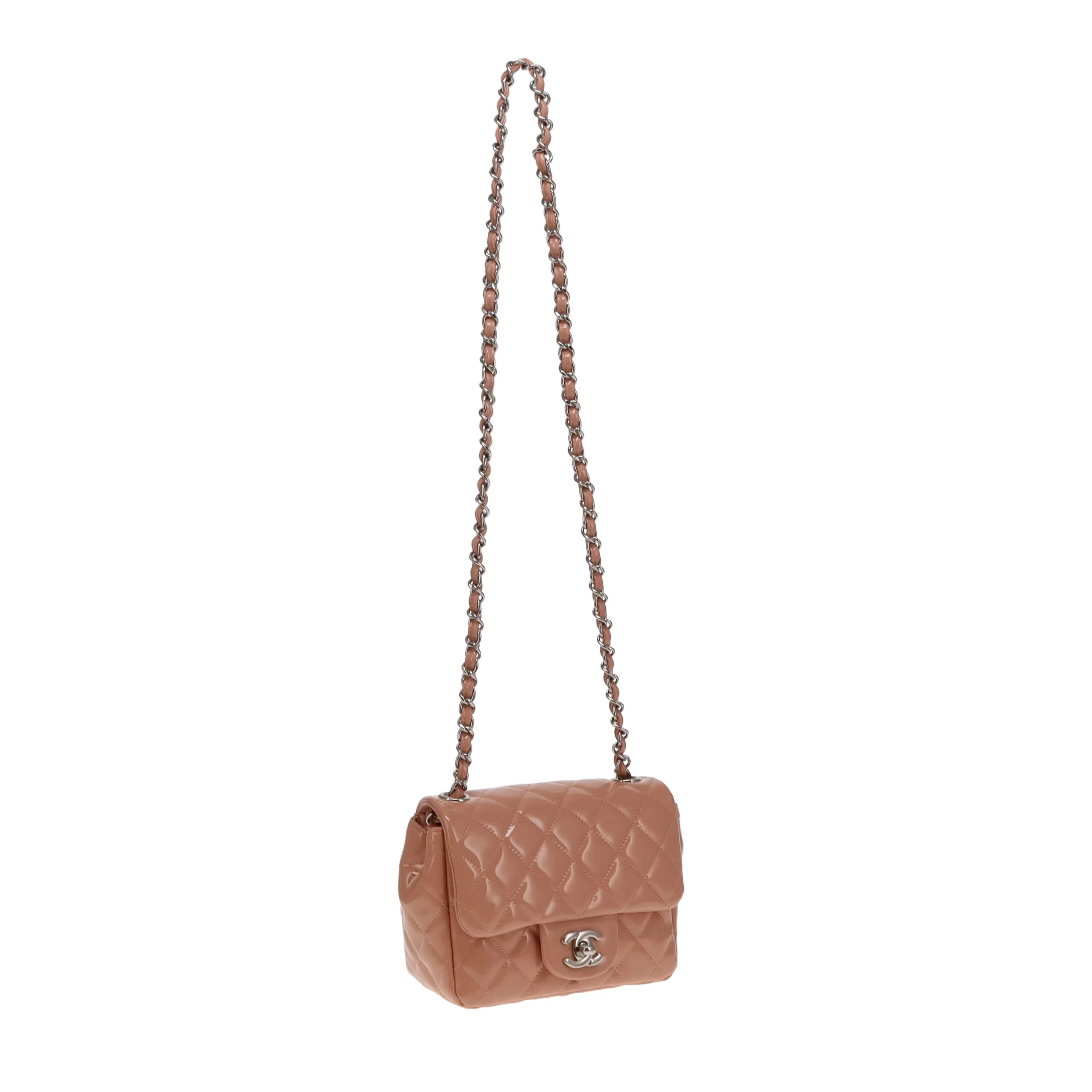Chanel Blush Patent Leather and SHW Mini Square Flap Bag 2012/13 - Image 5