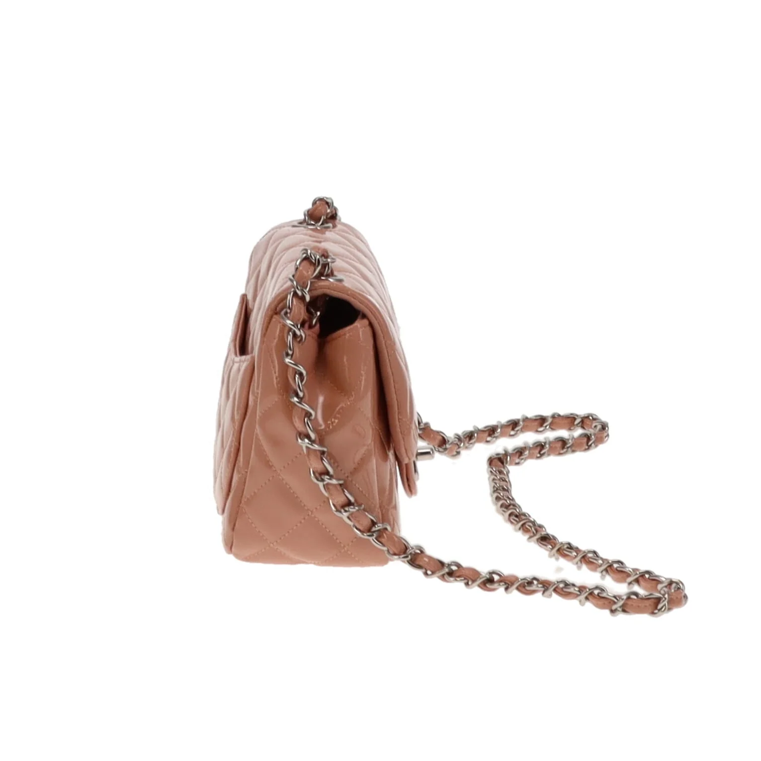 Chanel Blush Patent Leather and SHW Mini Square Flap Bag 2012/13 - Image 7
