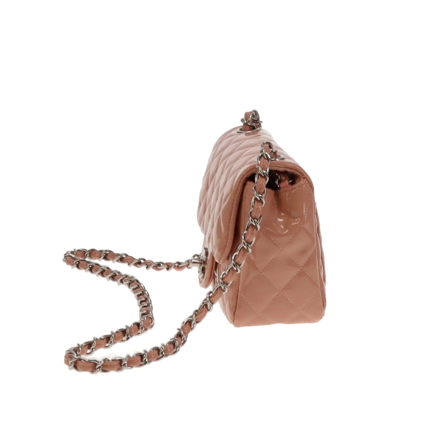 Chanel Blush Patent Leather and SHW Mini Square Flap Bag 2012/13 - Image 9