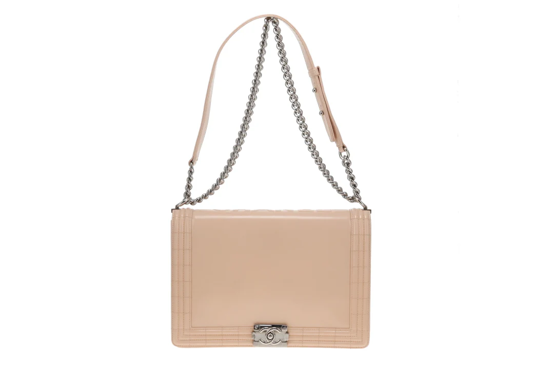 Chanel Boy Bag Large Beige Smooth Leather SHW 2012 - Image 4