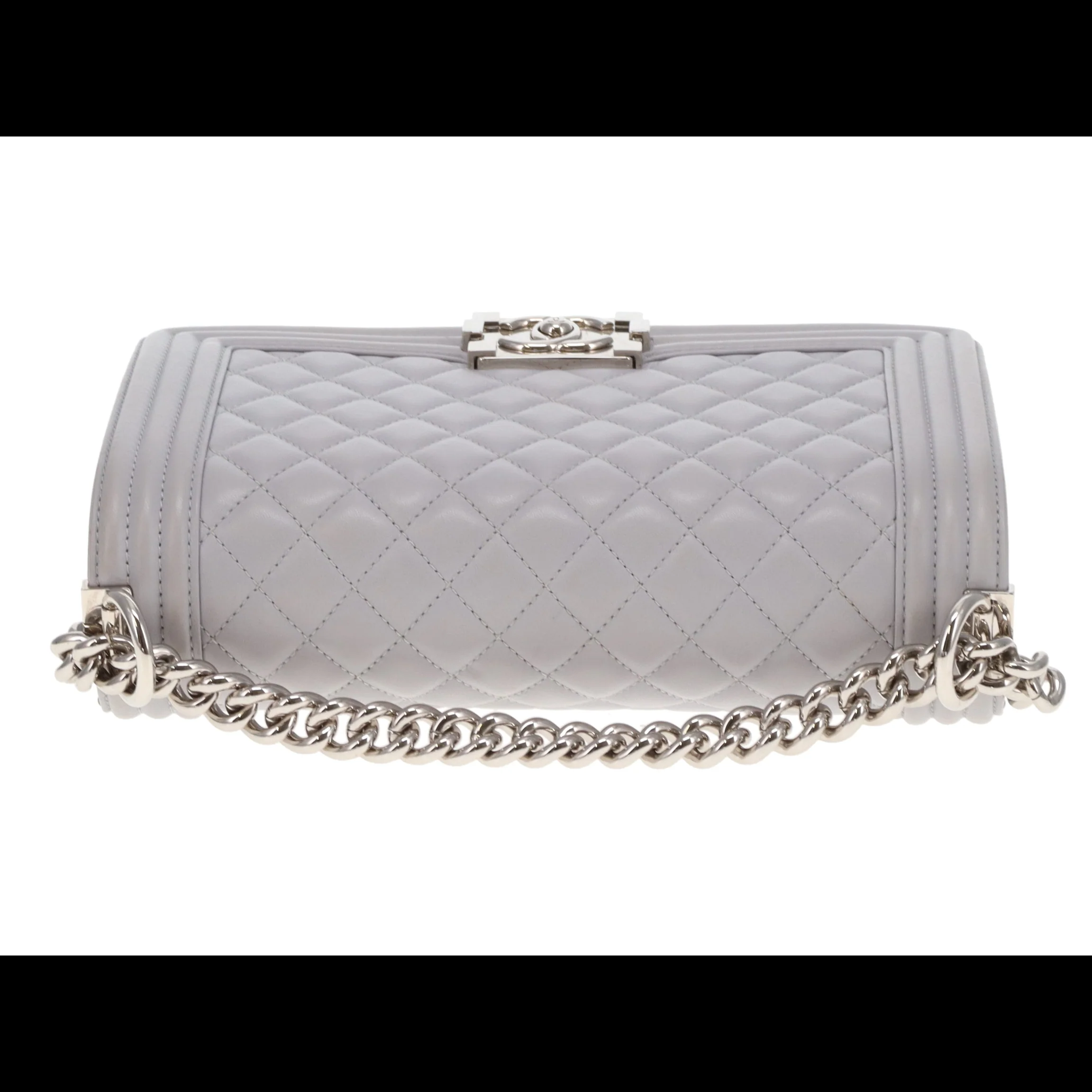 Chanel Boy Bag New Medium Grey Lambskin SHW 2017/18 - Image 10