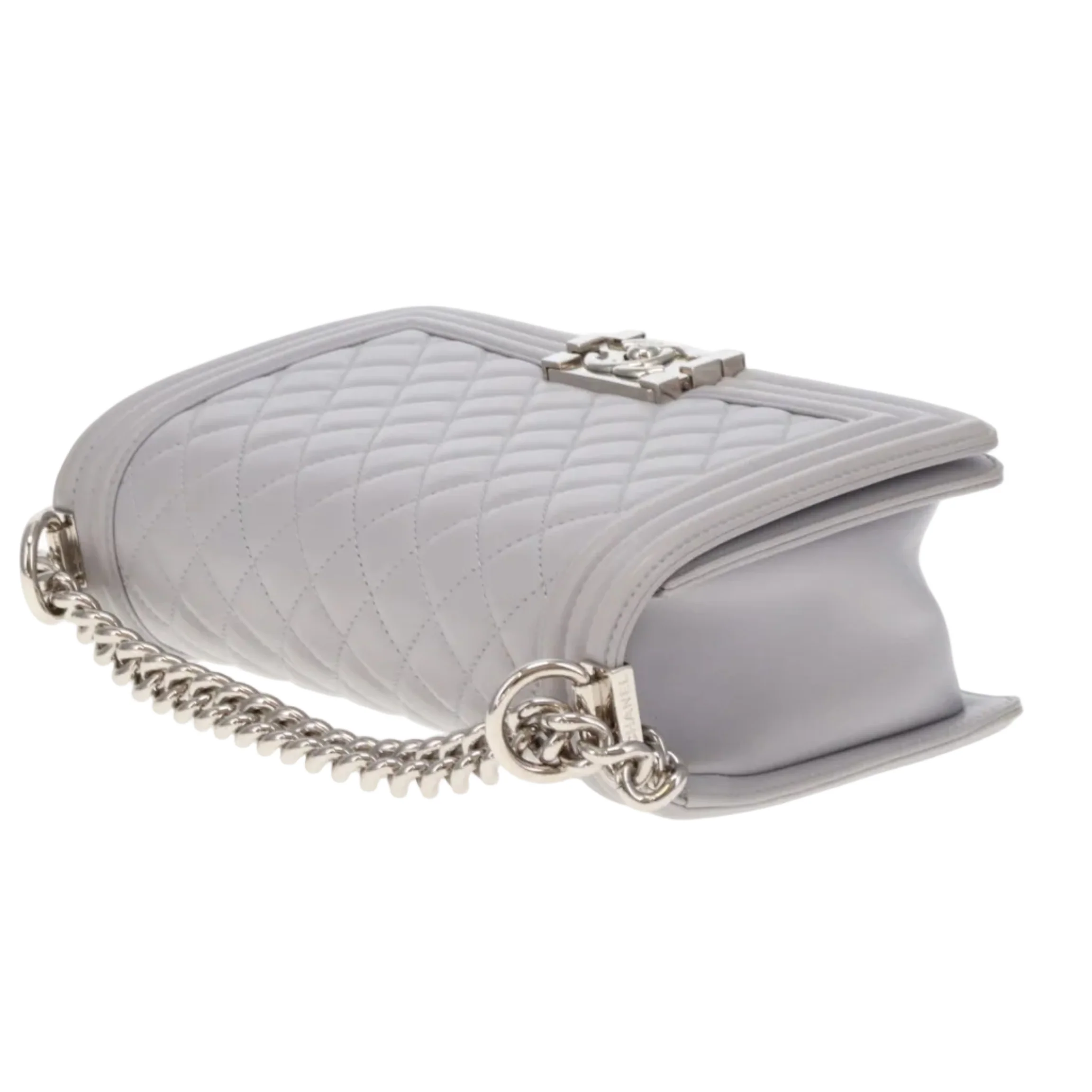 Chanel Boy Bag New Medium Grey Lambskin SHW 2017/18 - Image 14