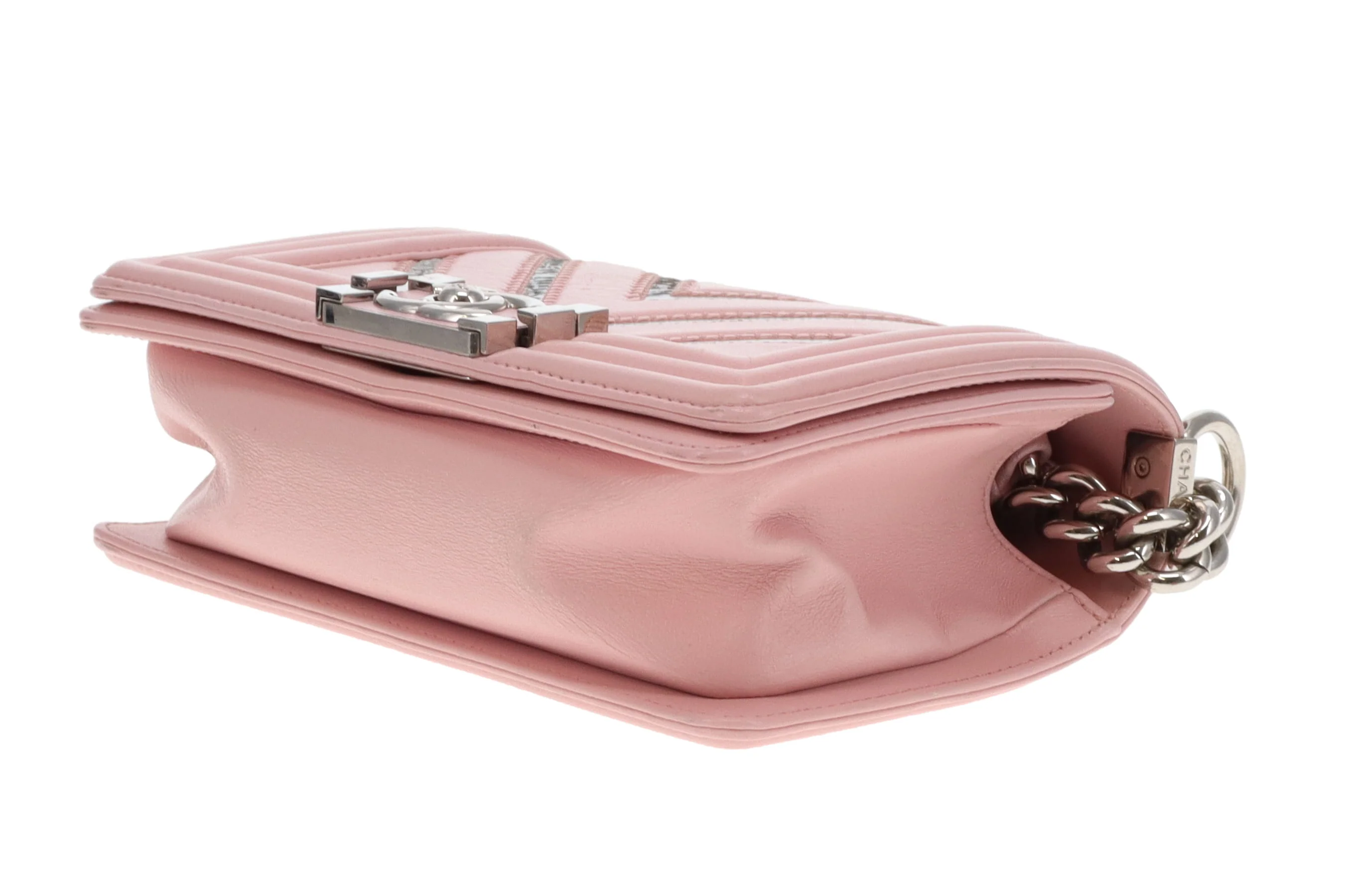 Chanel Boy Bag Pink Small Chevron Pink With Iridescent Mirror 2016/17 - Image 12