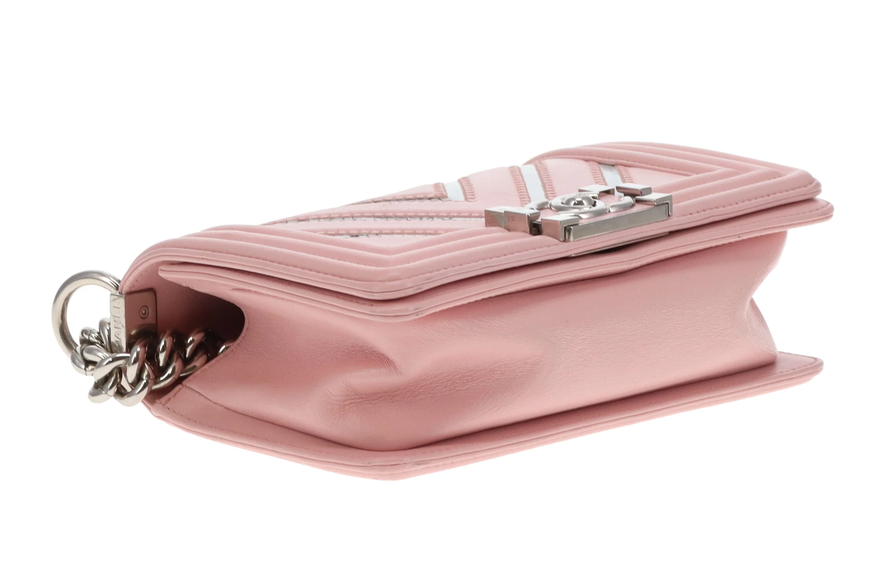 Chanel Boy Bag Pink Small Chevron Pink With Iridescent Mirror 2016/17 - Image 13