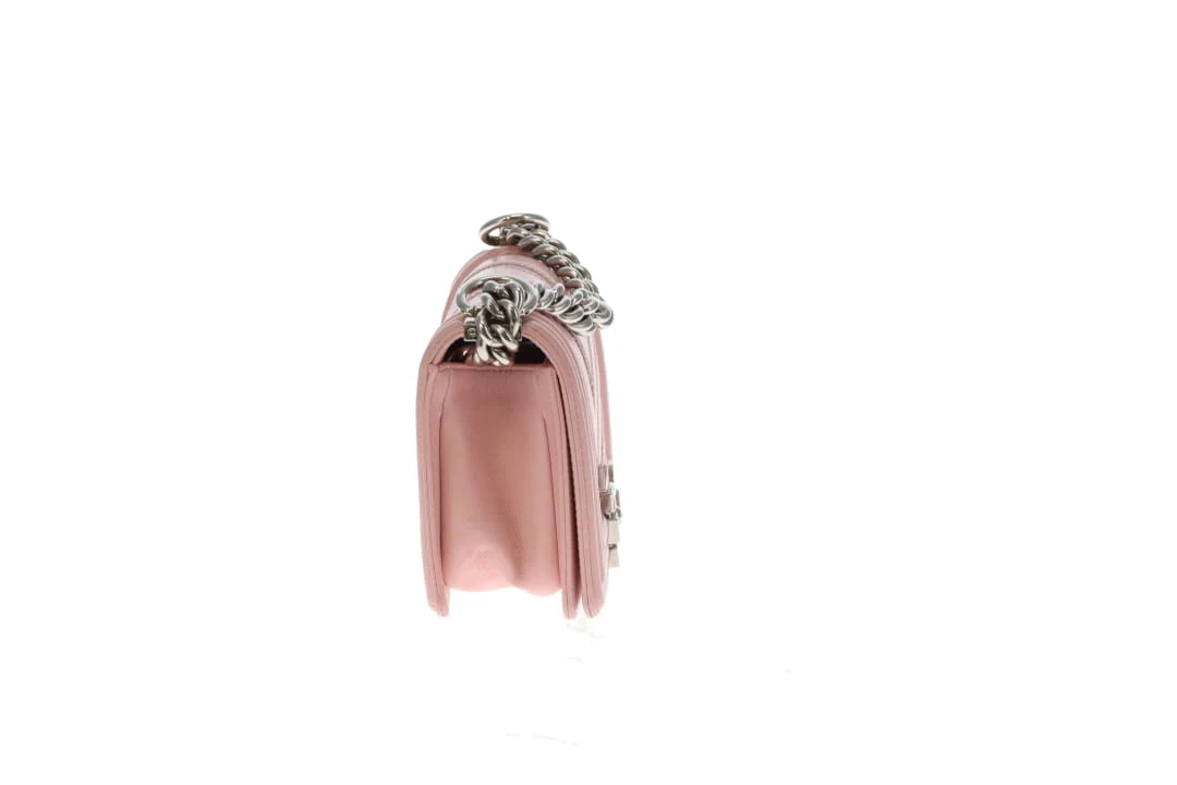 Chanel Boy Bag Pink Small Chevron Pink With Iridescent Mirror 2016/17 - Image 7