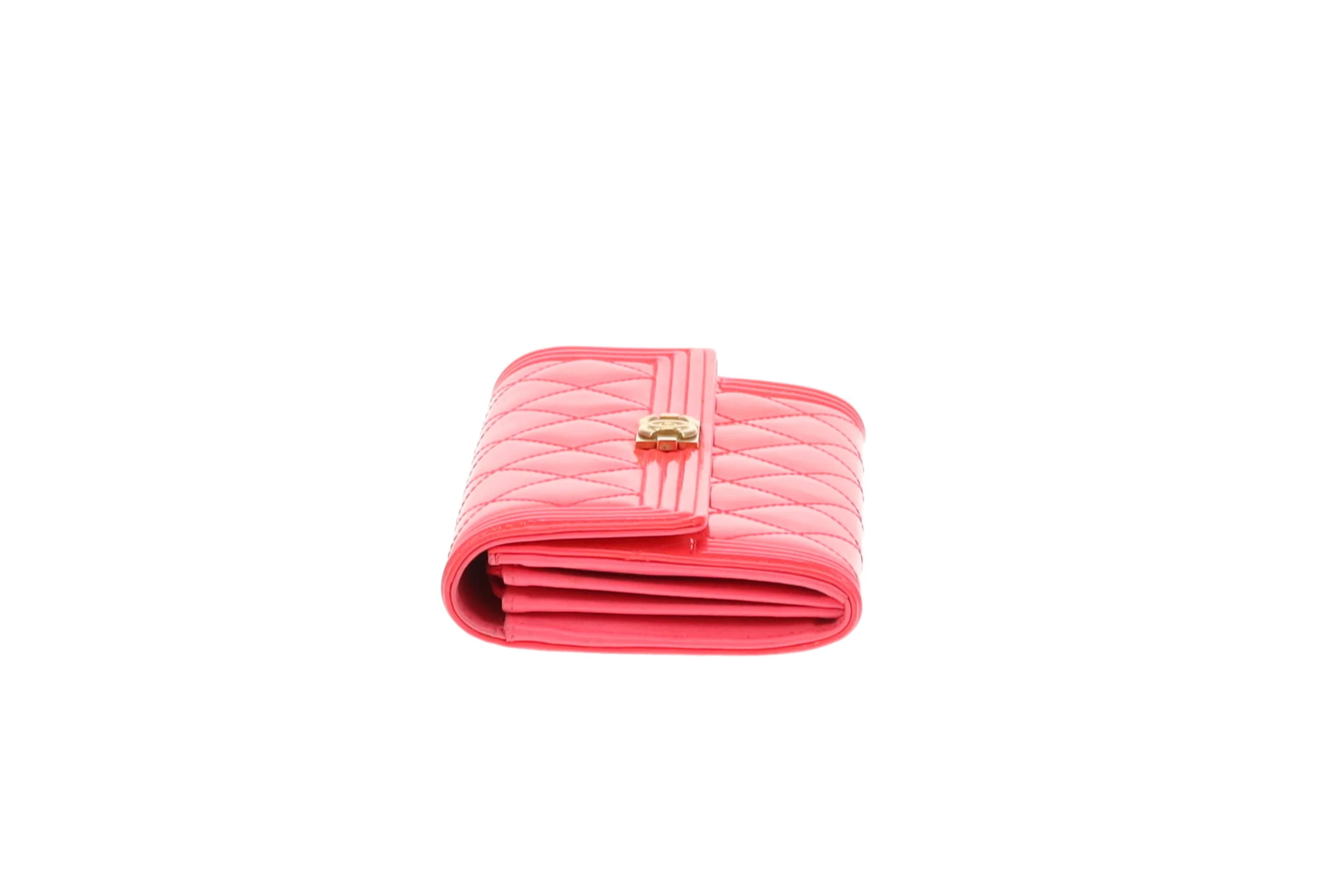 Chanel Boy Wallet Long Flap Neon Pink Patent 2016 - Image 5