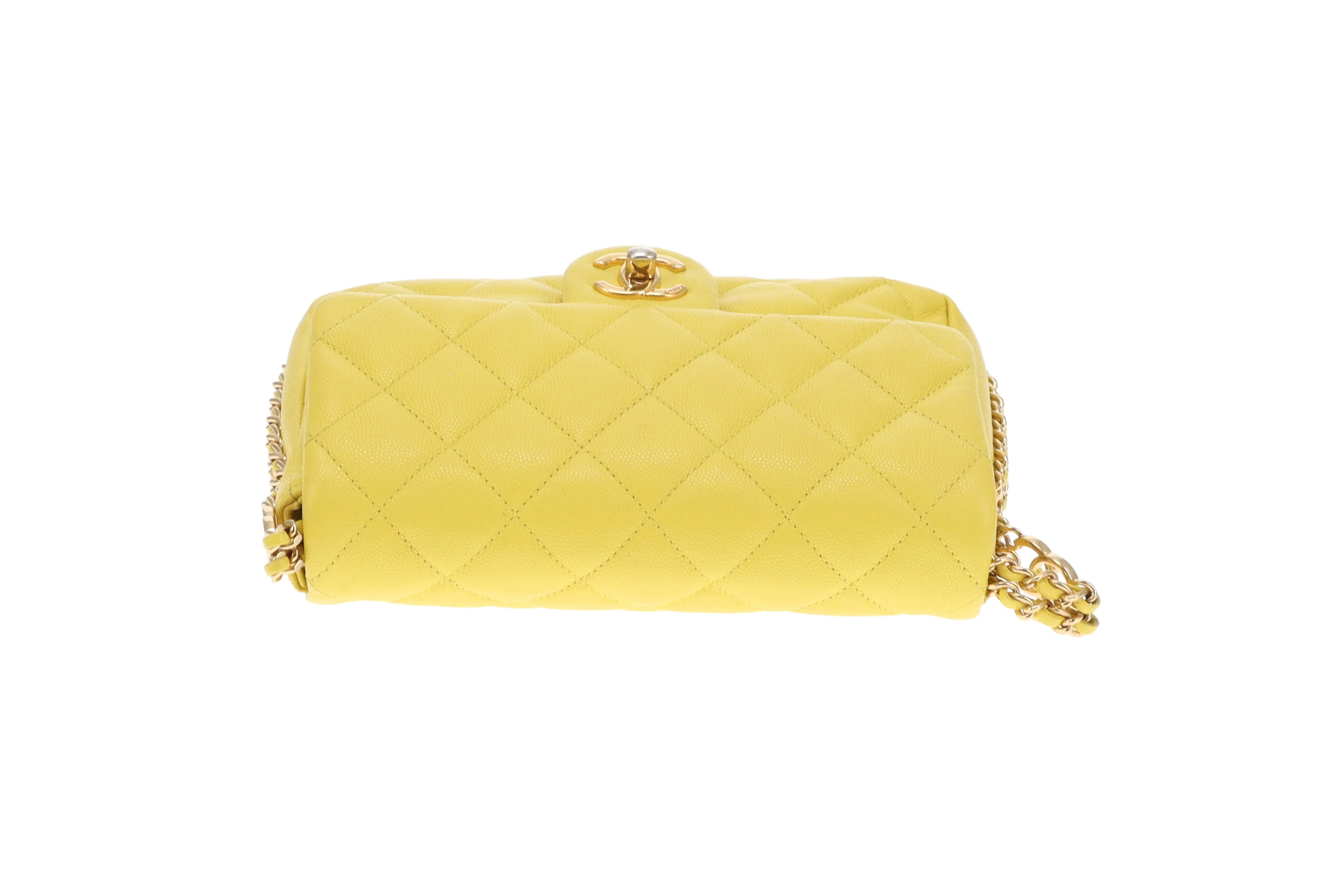 Chanel CC Coco You Flap Bag Yellow GHW (NFID) - Image 13