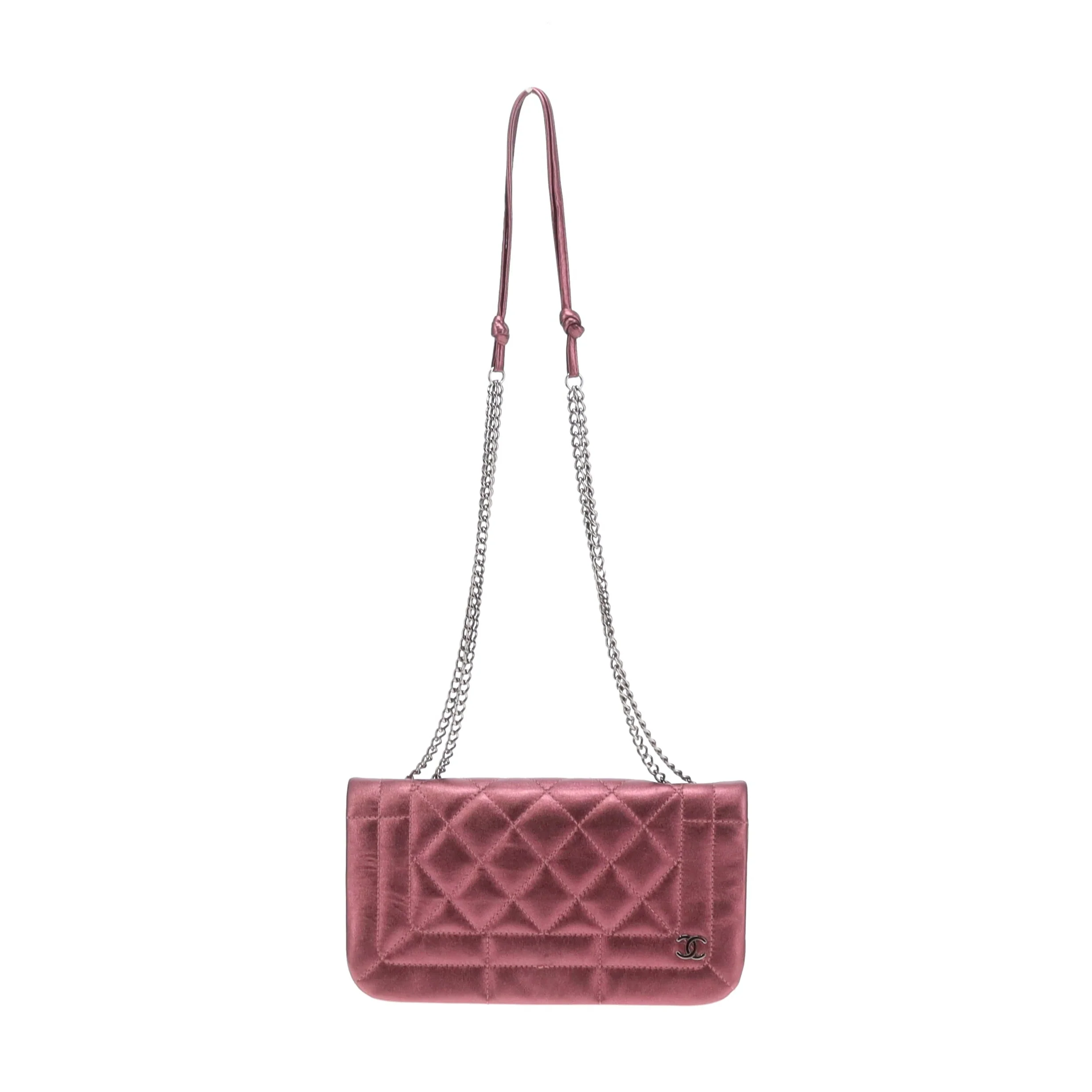 Chanel CC Quilted Pink Iridescent Calfskin Full Single Flap - Image 4