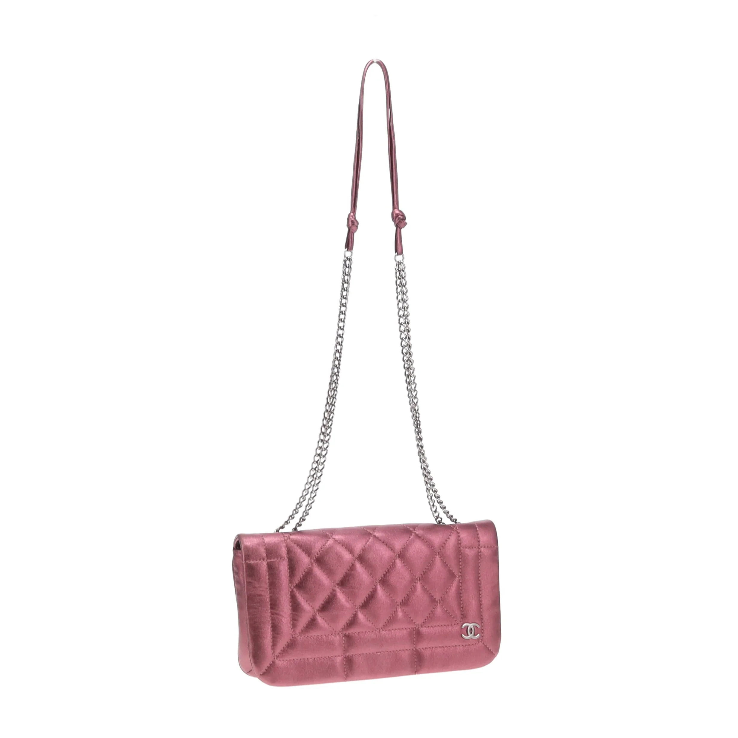 Chanel CC Quilted Pink Iridescent Calfskin Full Single Flap - Image 5
