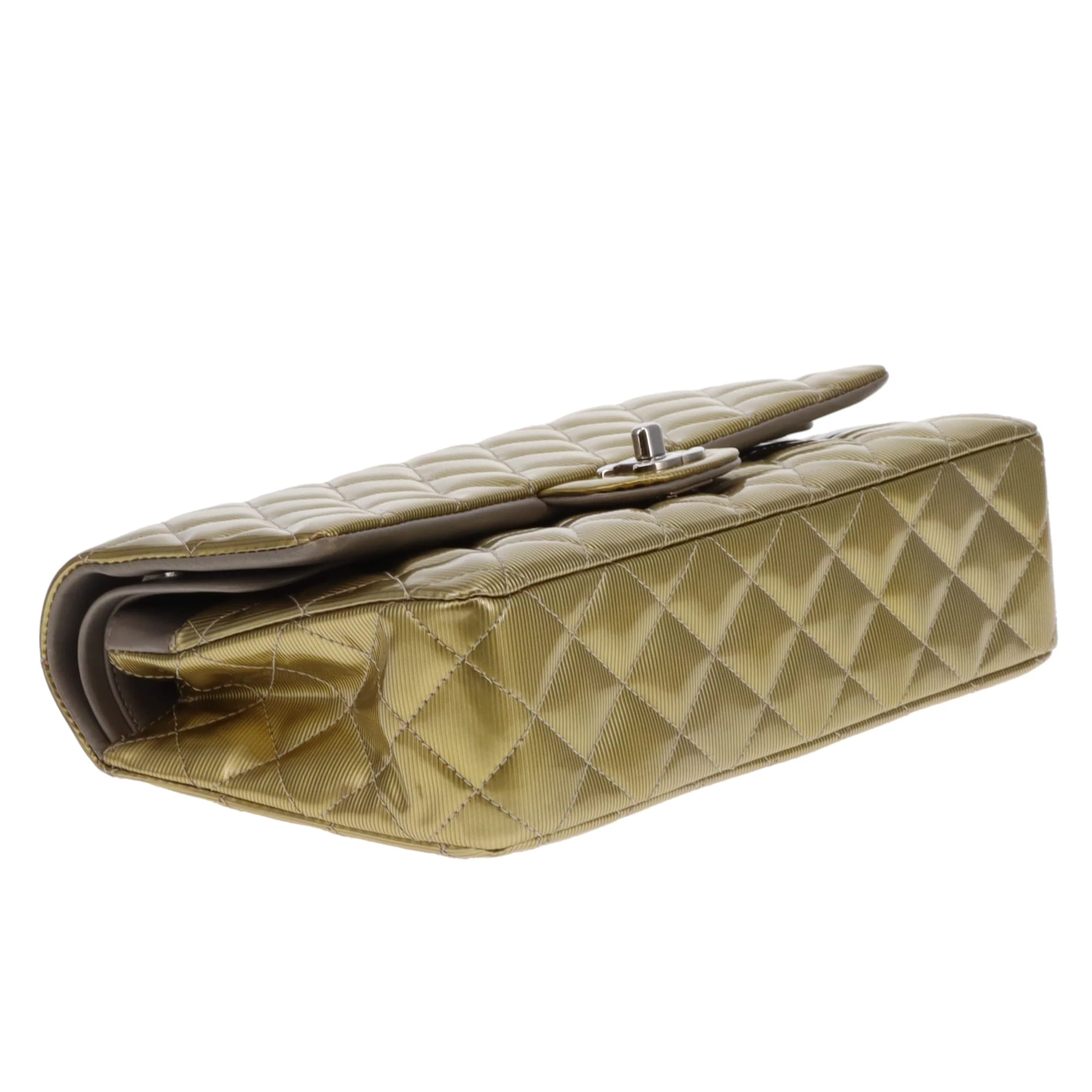 Chanel Classic Double Flap Bag Seasonal Gold Patent Leather SHW 2012 - Image 10