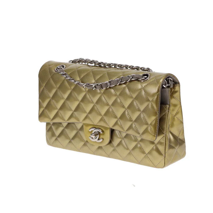Chanel Classic Double Flap Bag Seasonal Gold Patent Leather SHW 2012 - Image 12