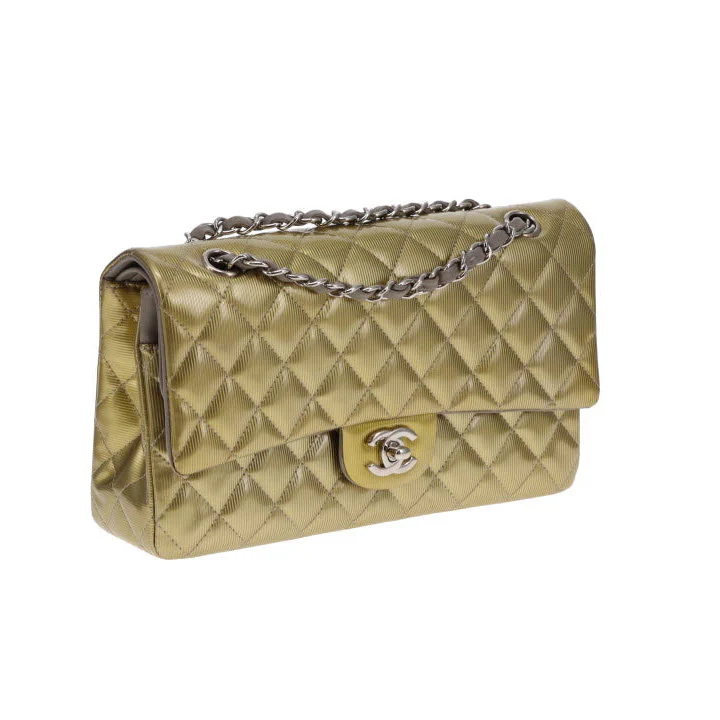 Chanel Classic Double Flap Bag Seasonal Gold Patent Leather SHW 2012 - Image 5