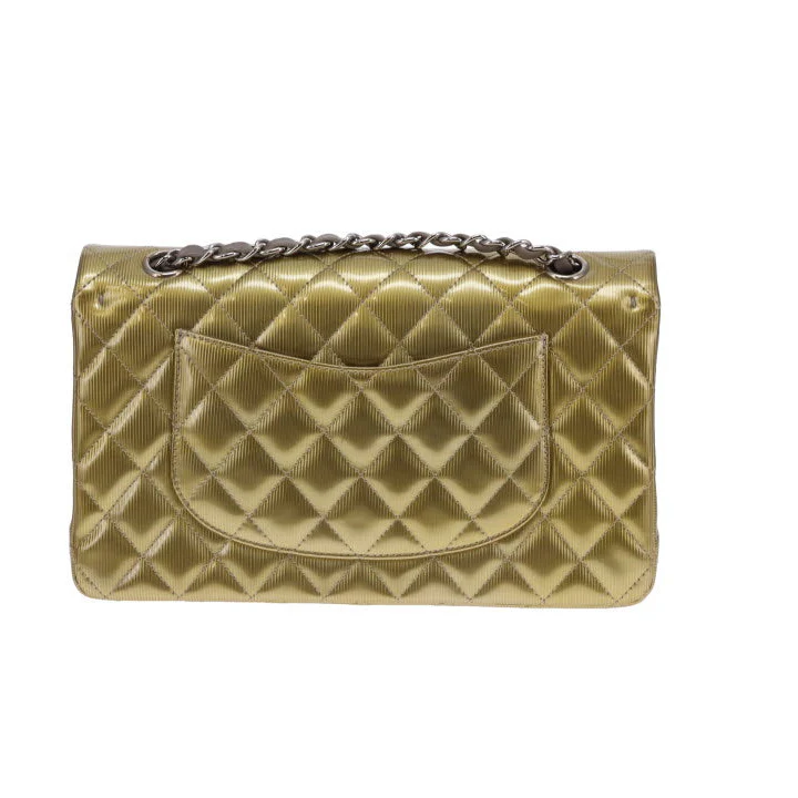 Chanel Classic Double Flap Bag Seasonal Gold Patent Leather SHW 2012 - Image 7