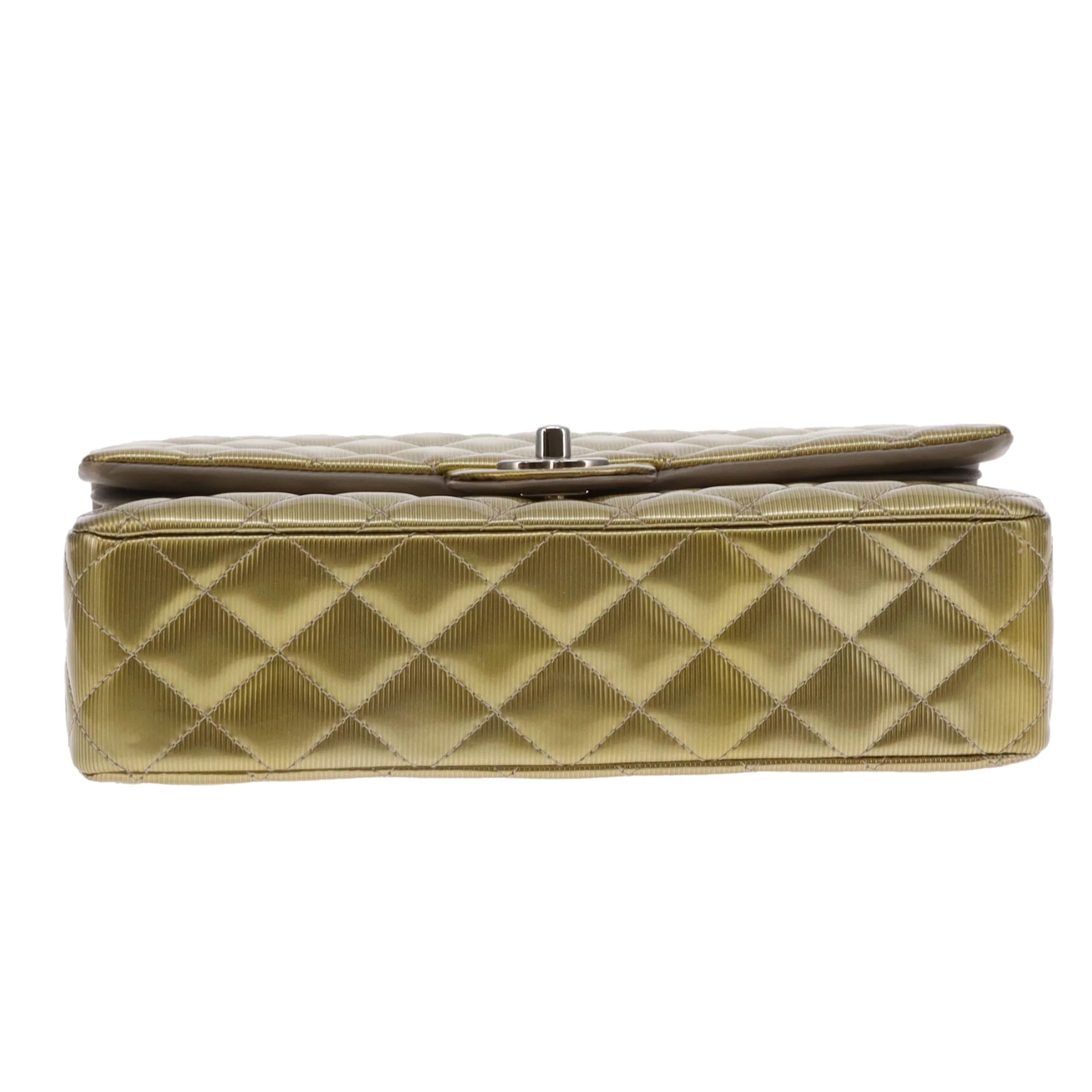 Chanel Classic Double Flap Bag Seasonal Gold Patent Leather SHW 2012 - Image 9