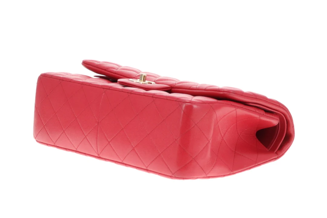 Chanel Classic Jumbo Double Flap Raspberry Caviar GHW 2019 - Image 11