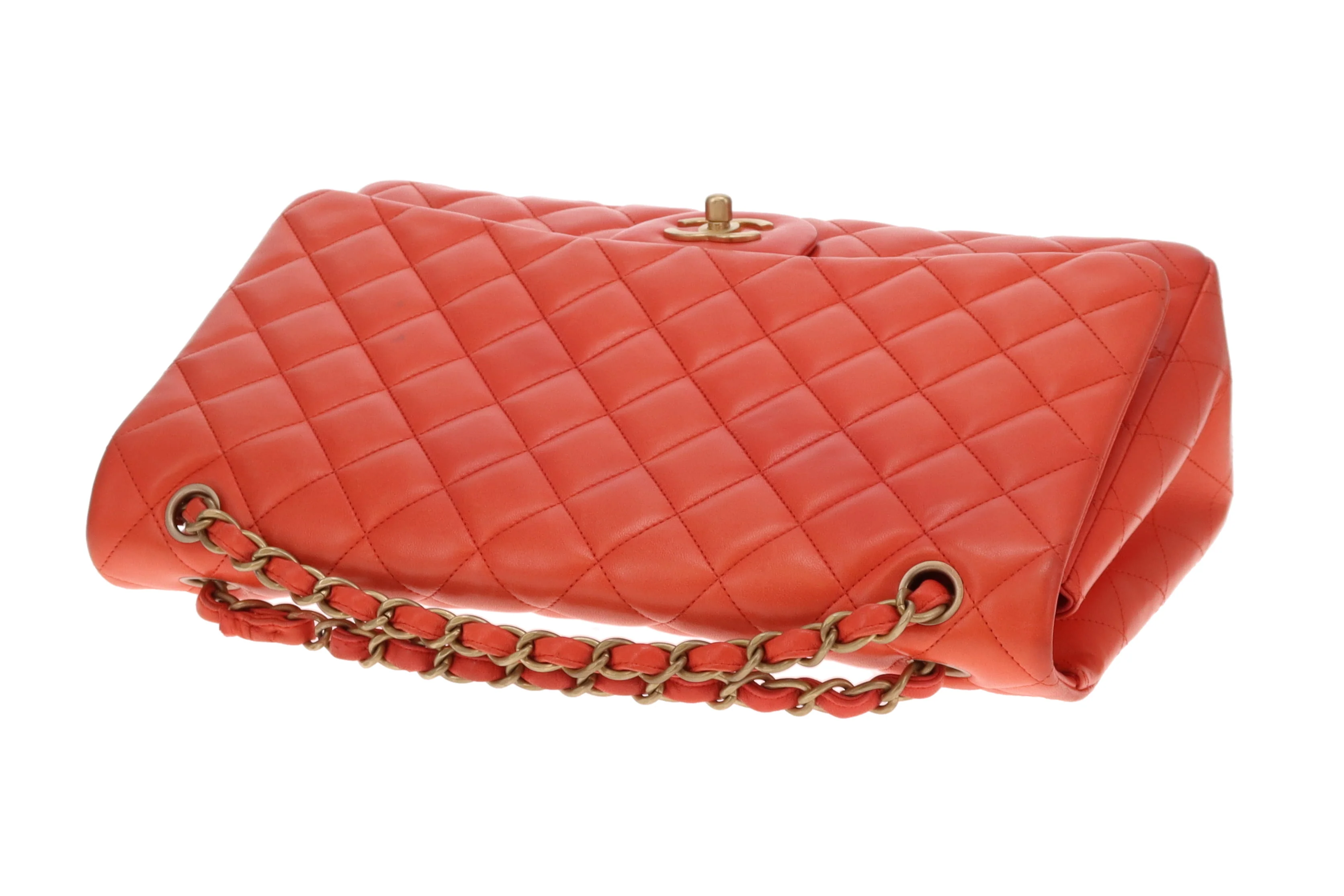 Chanel Classic Maxi Single Flap Coral Brushed GHW 2009/10 - Image 14