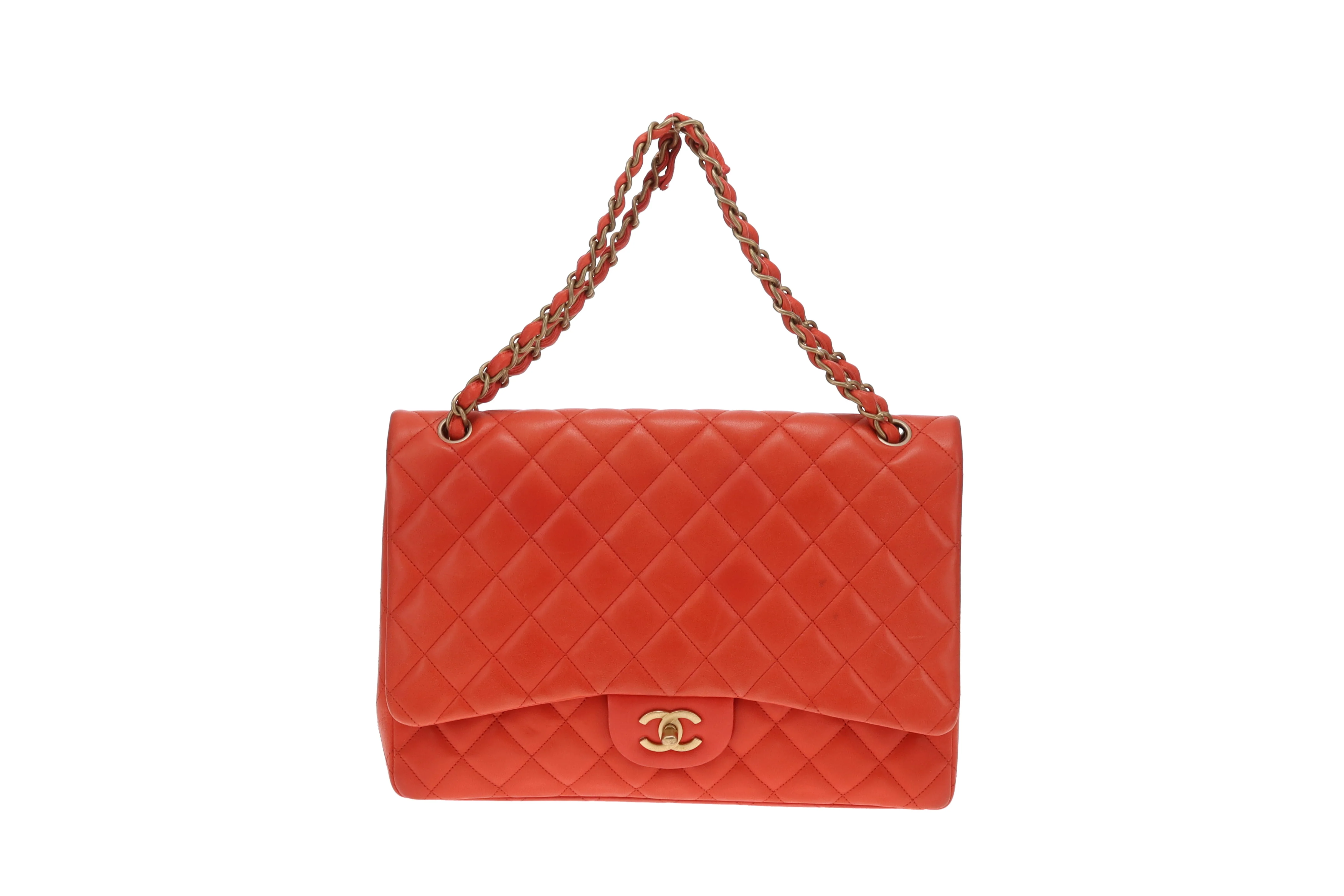 Chanel Classic Maxi Single Flap Coral Brushed GHW 2009/10 - Image 3