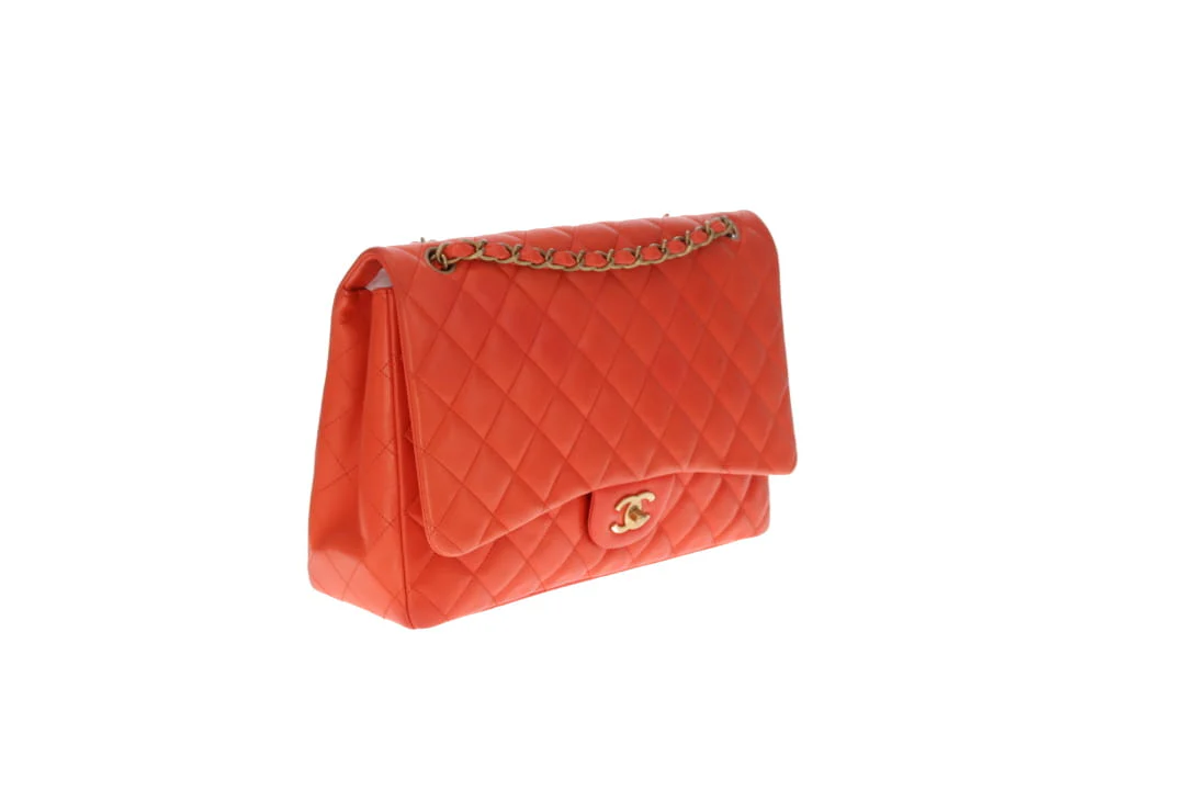 Chanel Classic Maxi Single Flap Coral Brushed GHW 2009/10 - Image 5