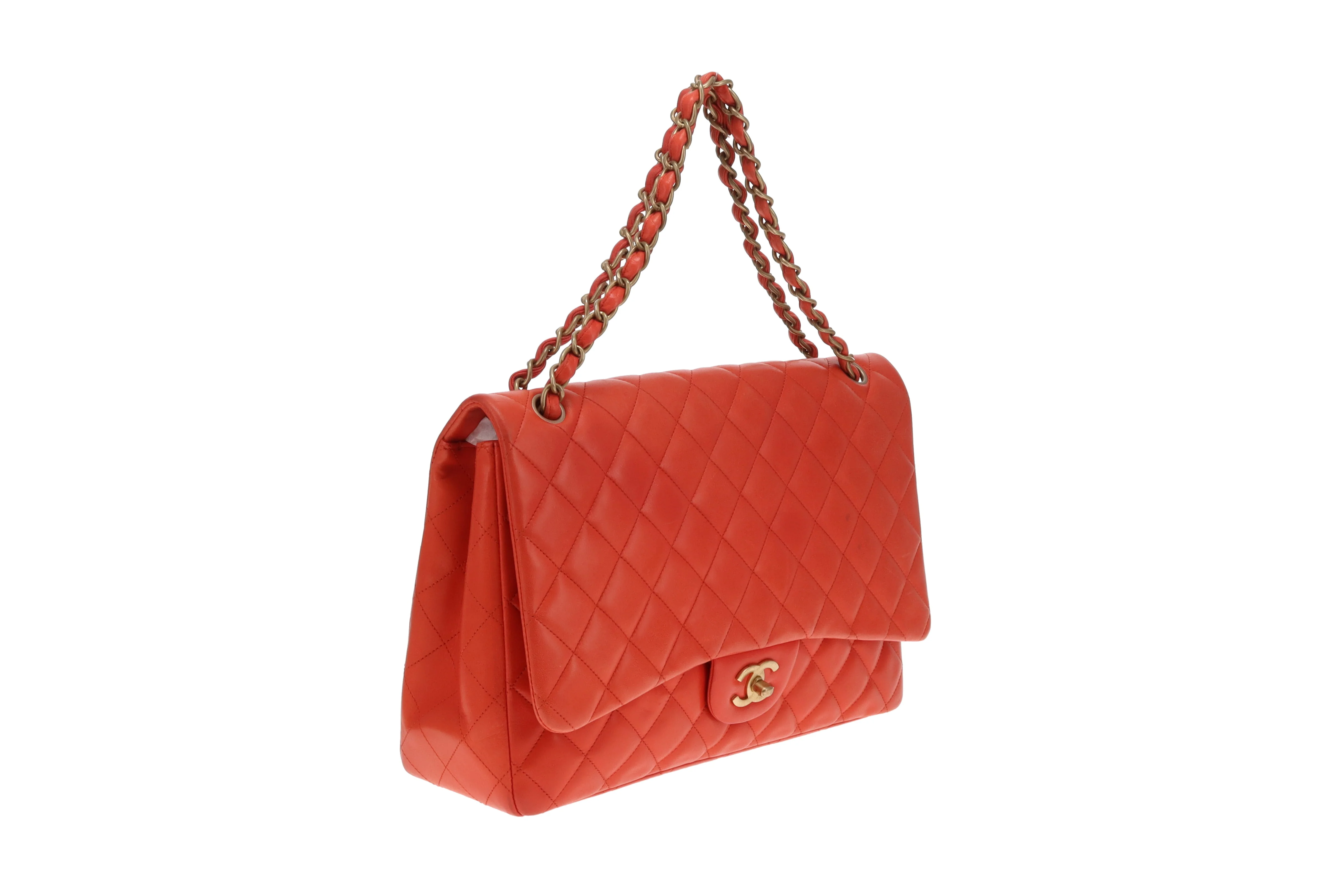 Chanel Classic Maxi Single Flap Coral Brushed GHW 2009/10 - Image 6