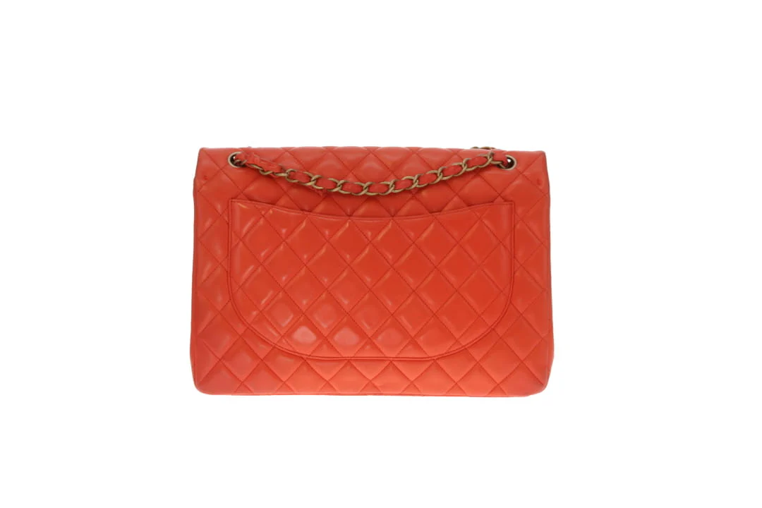 Chanel Classic Maxi Single Flap Coral Brushed GHW 2009/10 - Image 8
