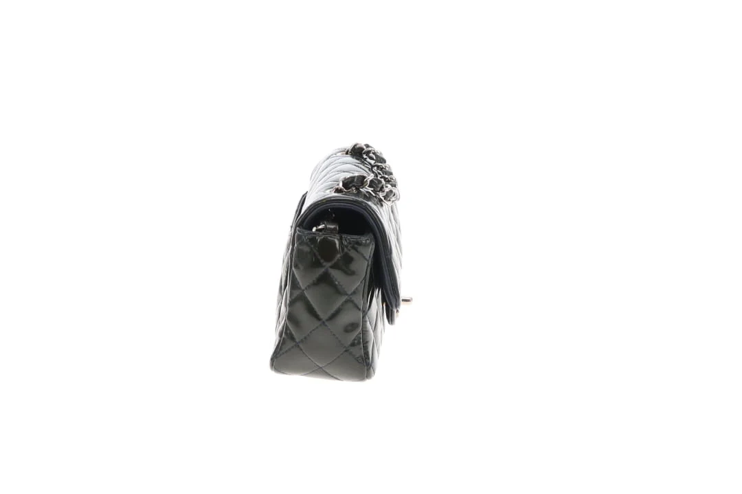 Chanel Classic Mini Rectangle Flap Dark Green Patent SHW 2013/14 - Image 6