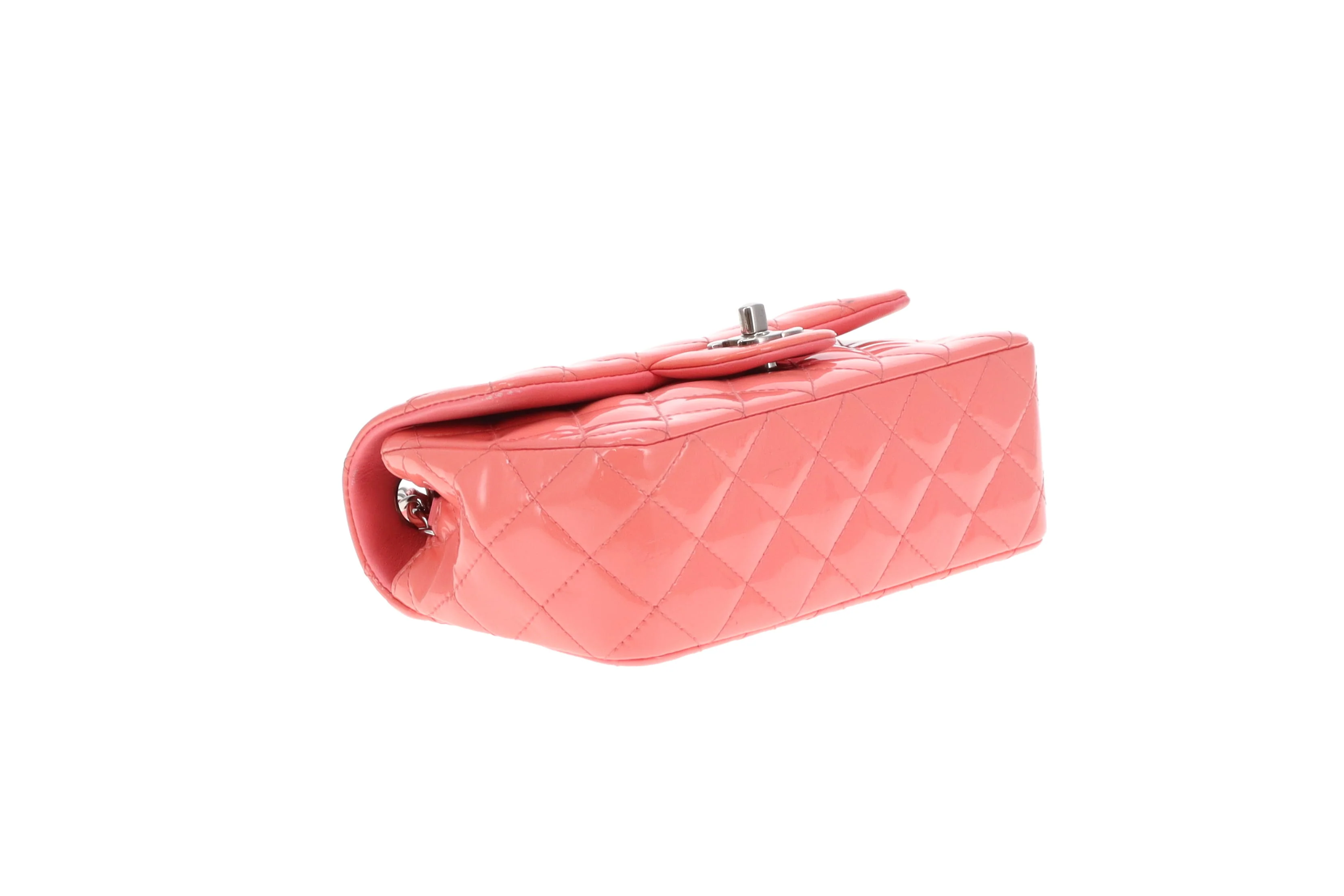 Chanel Classic Mini Rectangle Flap Pink Patent SHW 2015/16 - Image 10