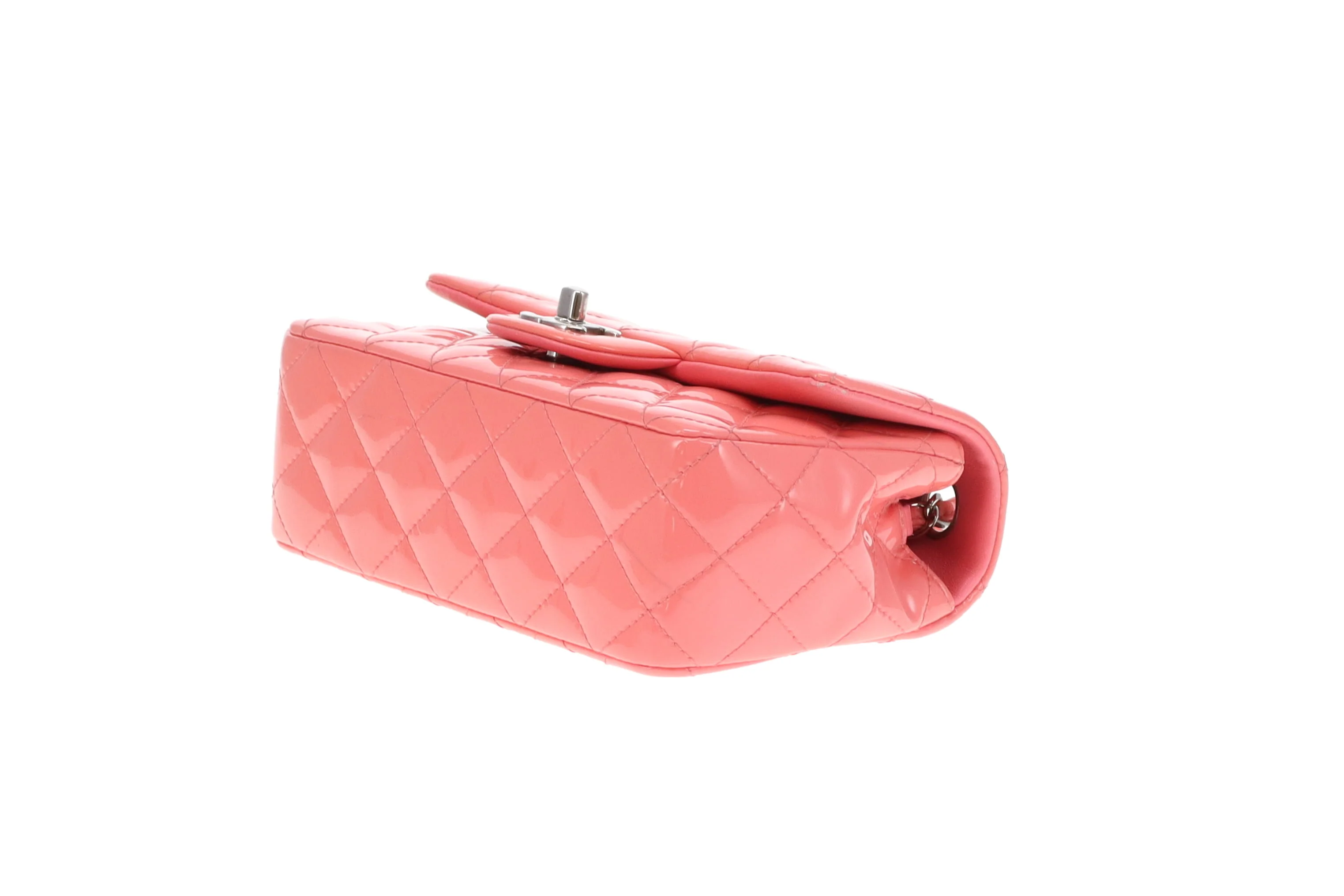 Chanel Classic Mini Rectangle Flap Pink Patent SHW 2015/16 - Image 11