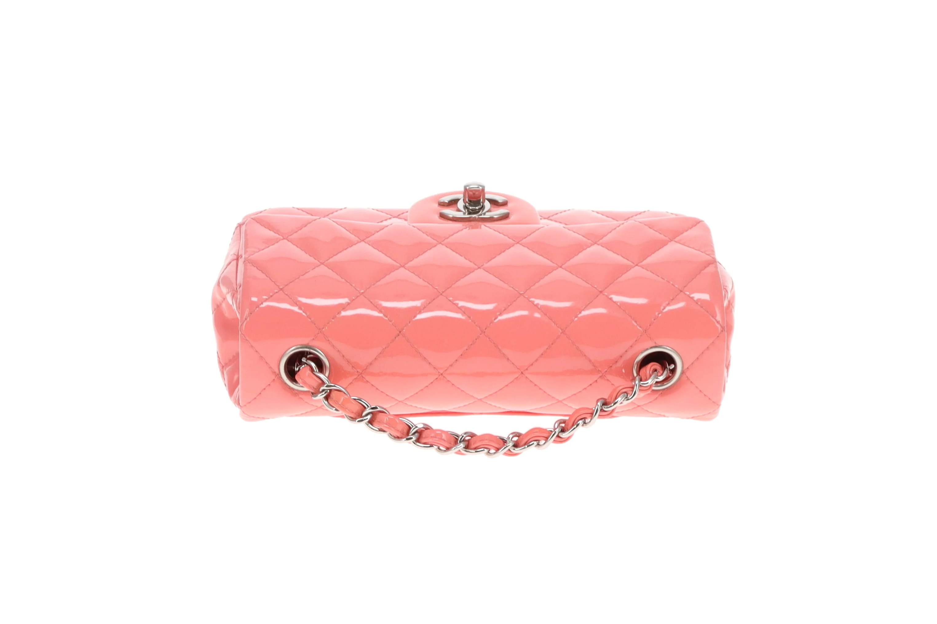 Chanel Classic Mini Rectangle Flap Pink Patent SHW 2015/16 - Image 12