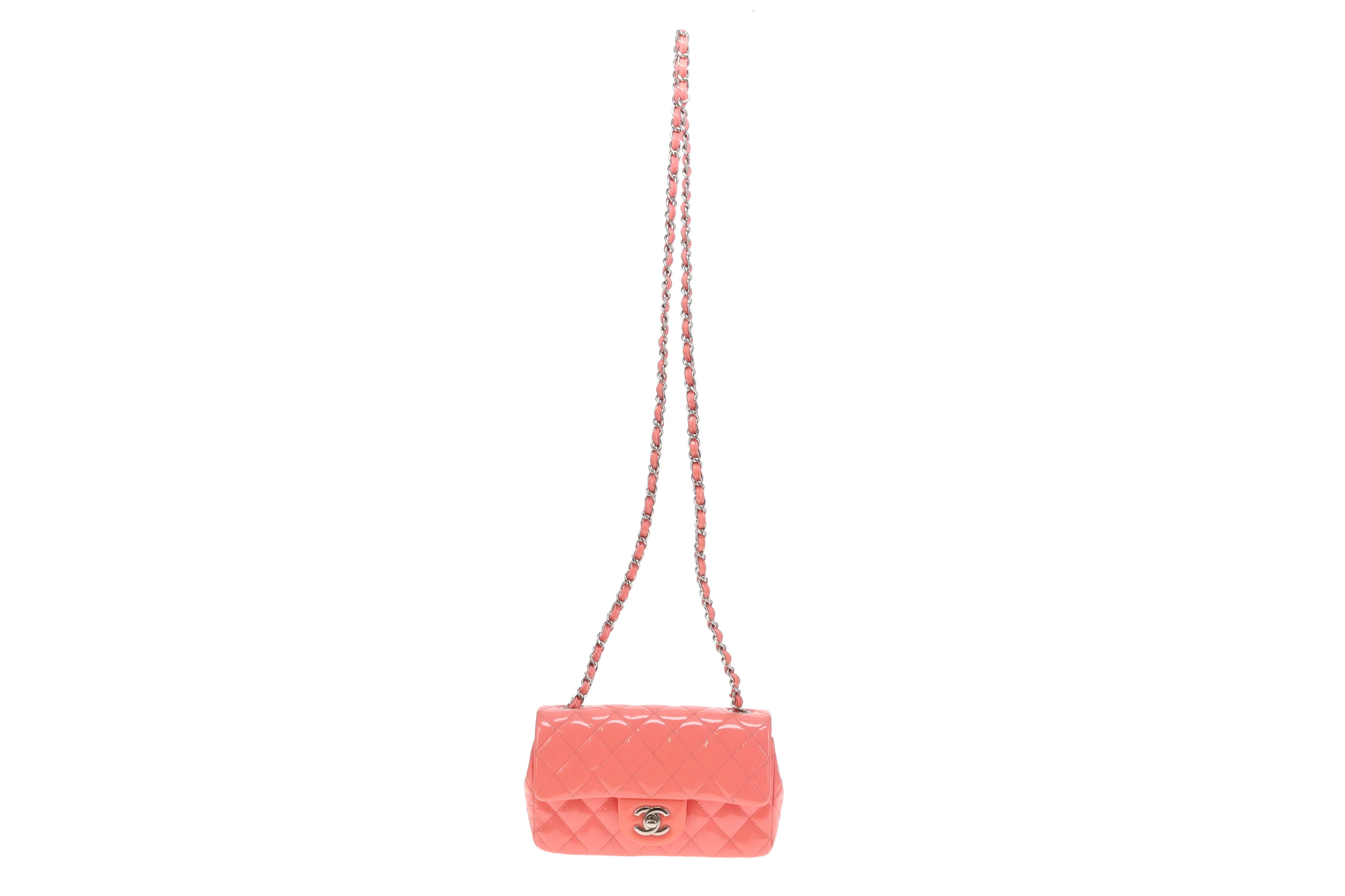 Chanel Classic Mini Rectangle Flap Pink Patent SHW 2015/16 - Image 14