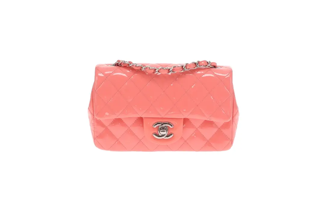 Chanel Classic Mini Rectangle Flap Pink Patent SHW 2015/16 - Image 3