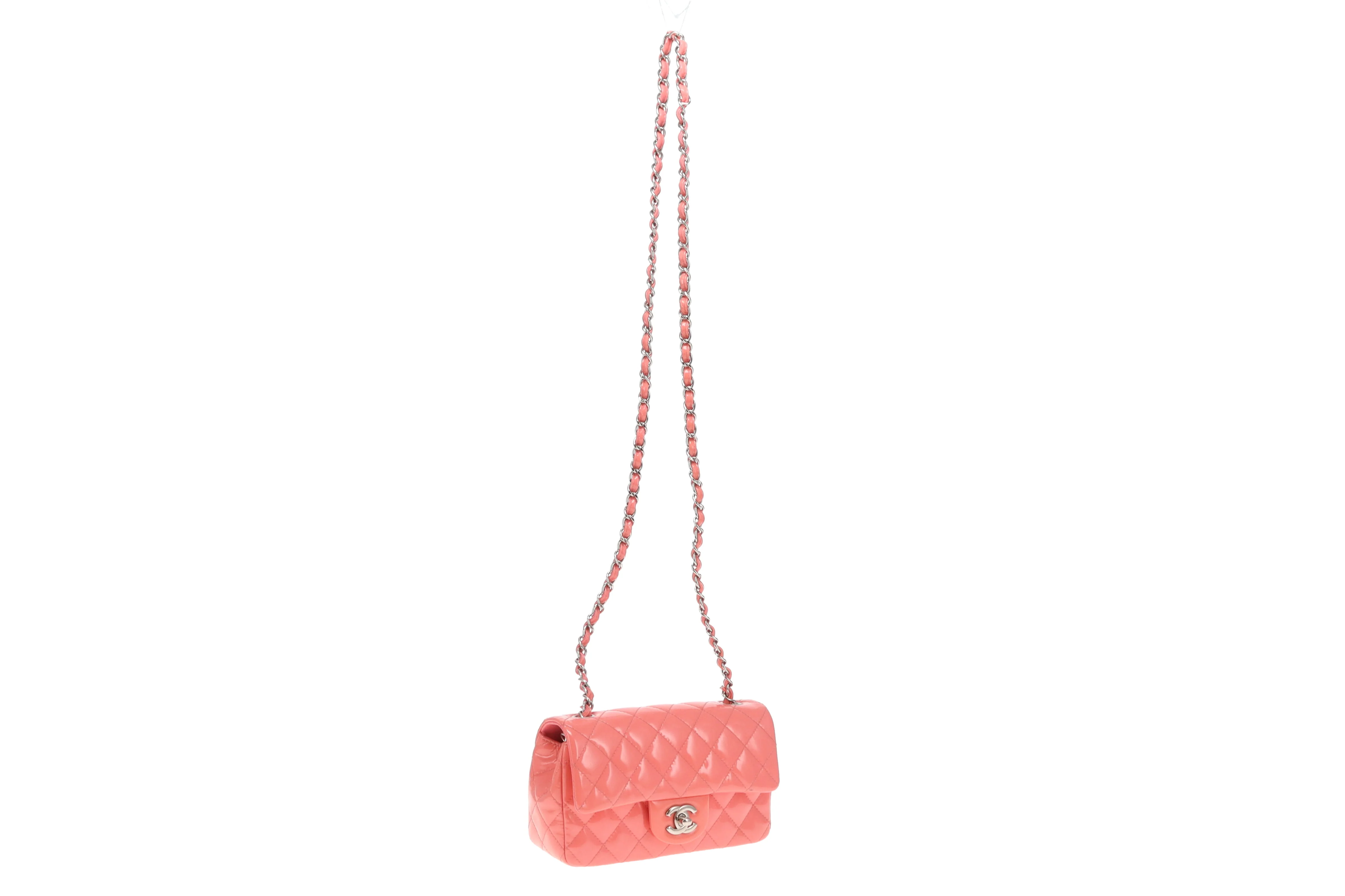 Chanel Classic Mini Rectangle Flap Pink Patent SHW 2015/16 - Image 4