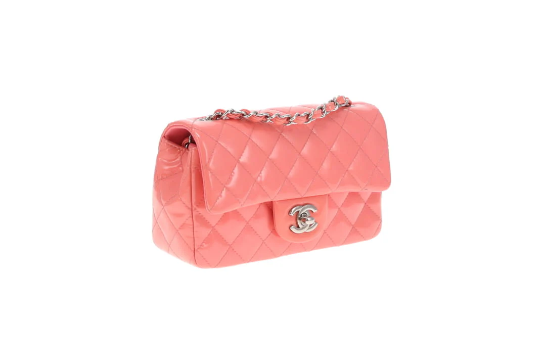 Chanel Classic Mini Rectangle Flap Pink Patent SHW 2015/16 - Image 5