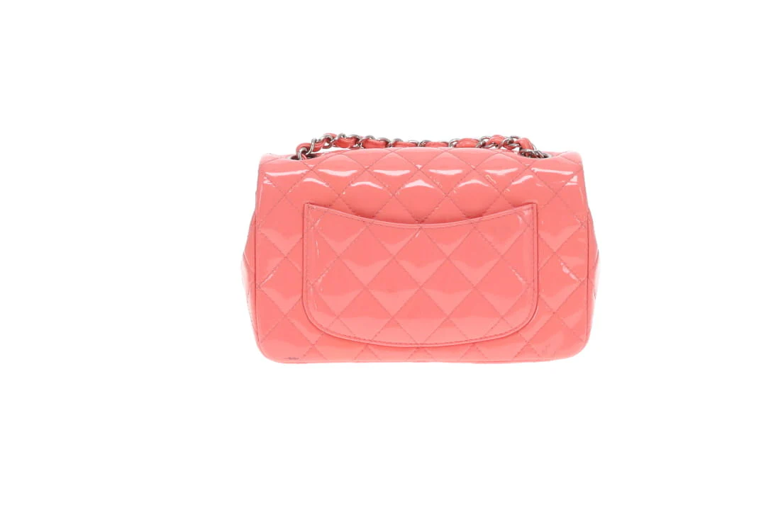 Chanel Classic Mini Rectangle Flap Pink Patent SHW 2015/16 - Image 8