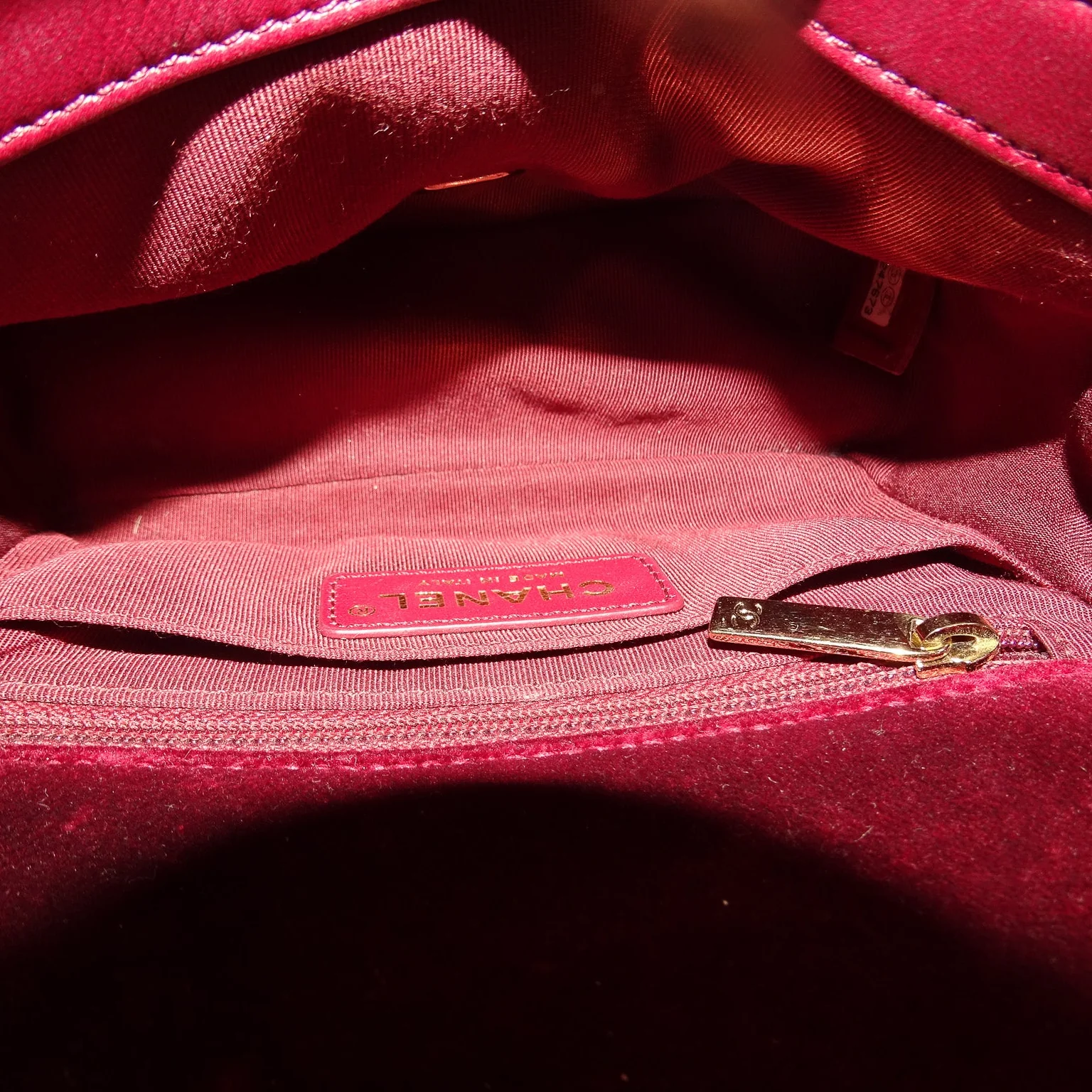 Chanel Classic Mini Square Crystal Pearl Crush Burgundy Velvet 2020 - Image 14